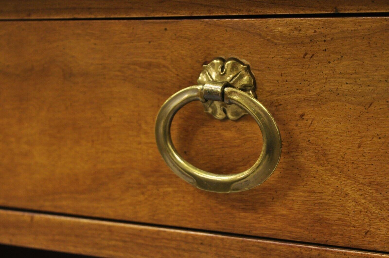 Kindel French Empire Cherry Tambour Door Server Cabinet Console Table In Good Condition In Philadelphia, PA