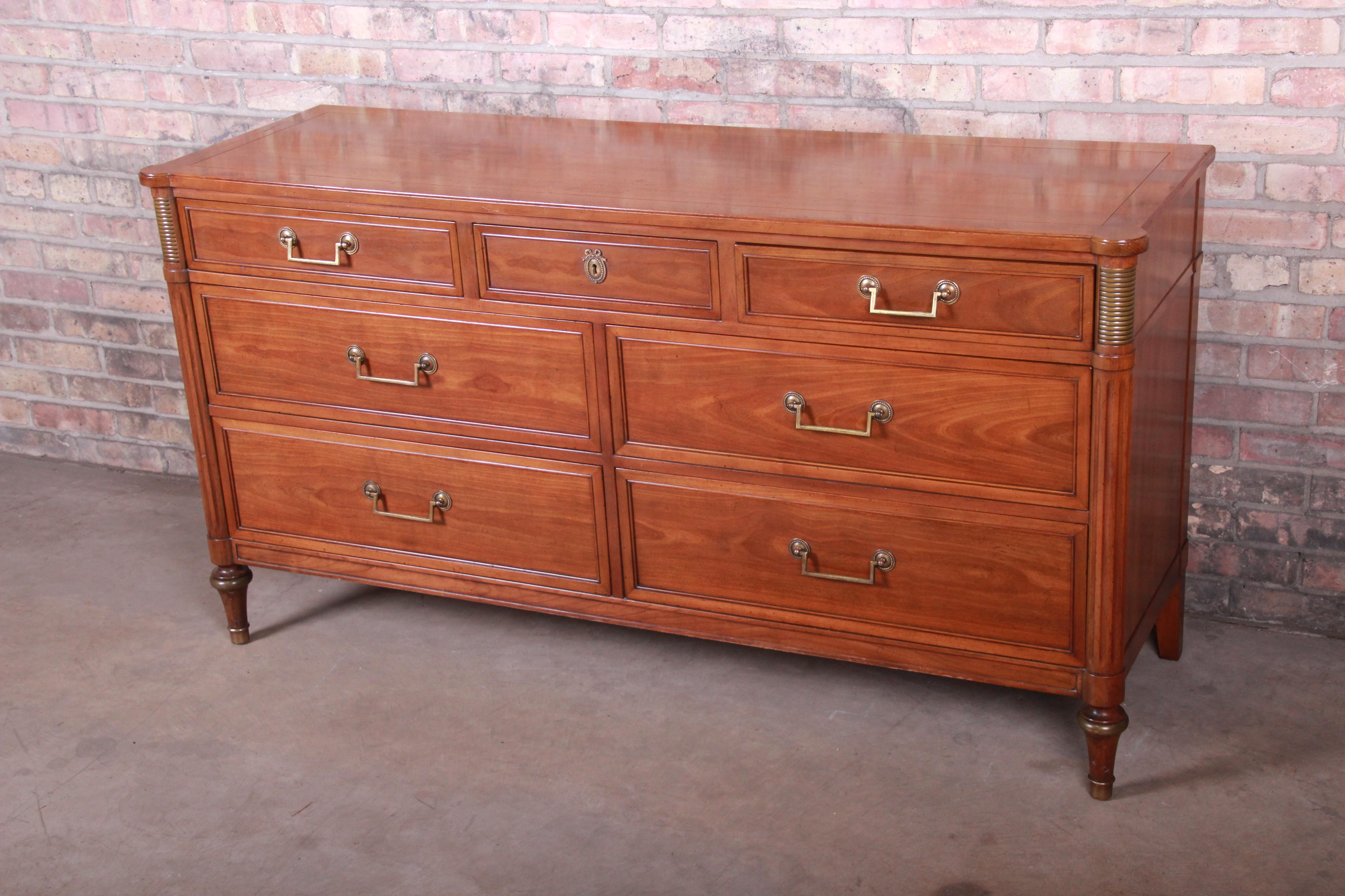 Kindel French Regency Louis XVI Directoire Style Cherry Dresser or Credenza In Good Condition In South Bend, IN