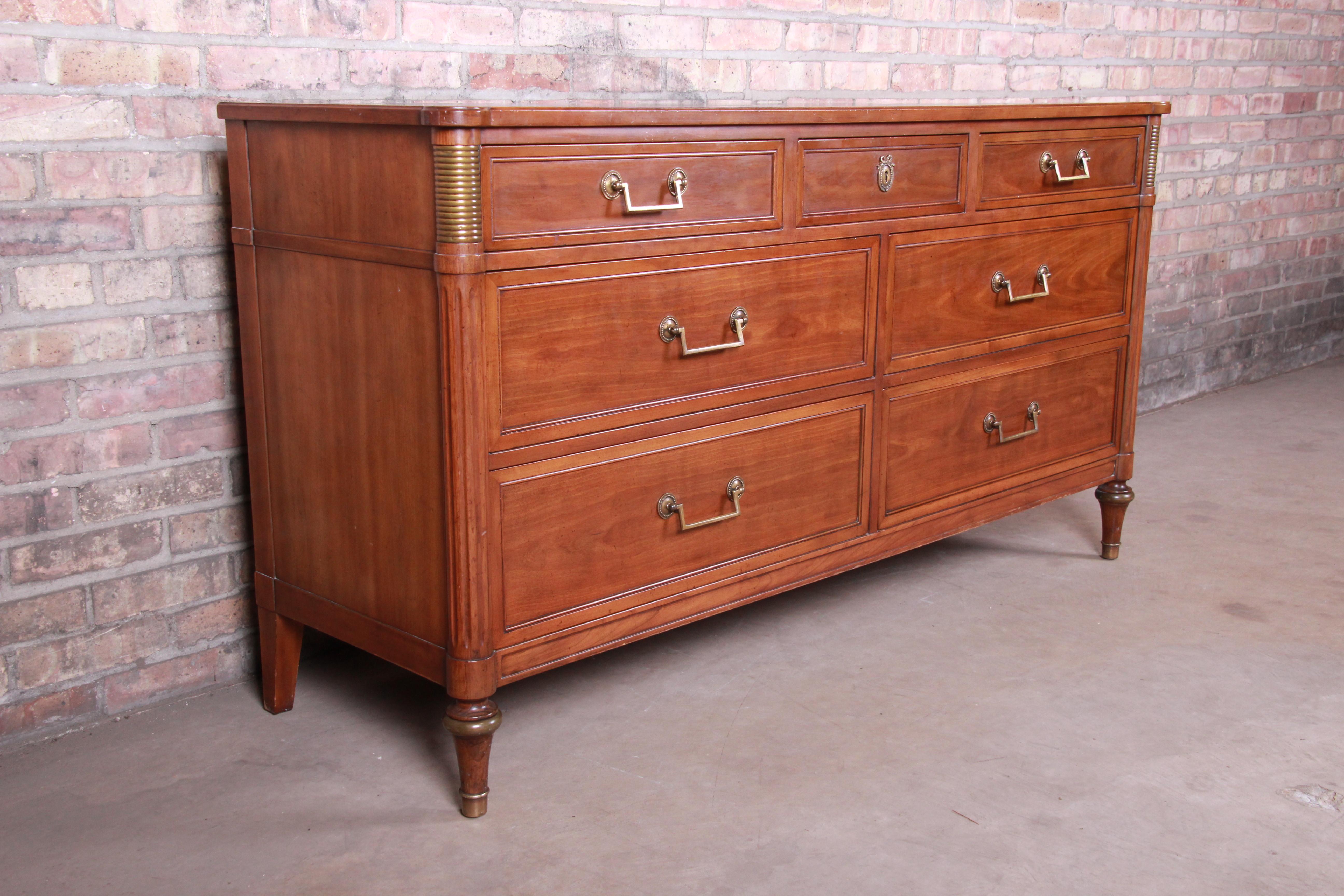 20th Century Kindel French Regency Louis XVI Directoire Style Cherry Dresser or Credenza