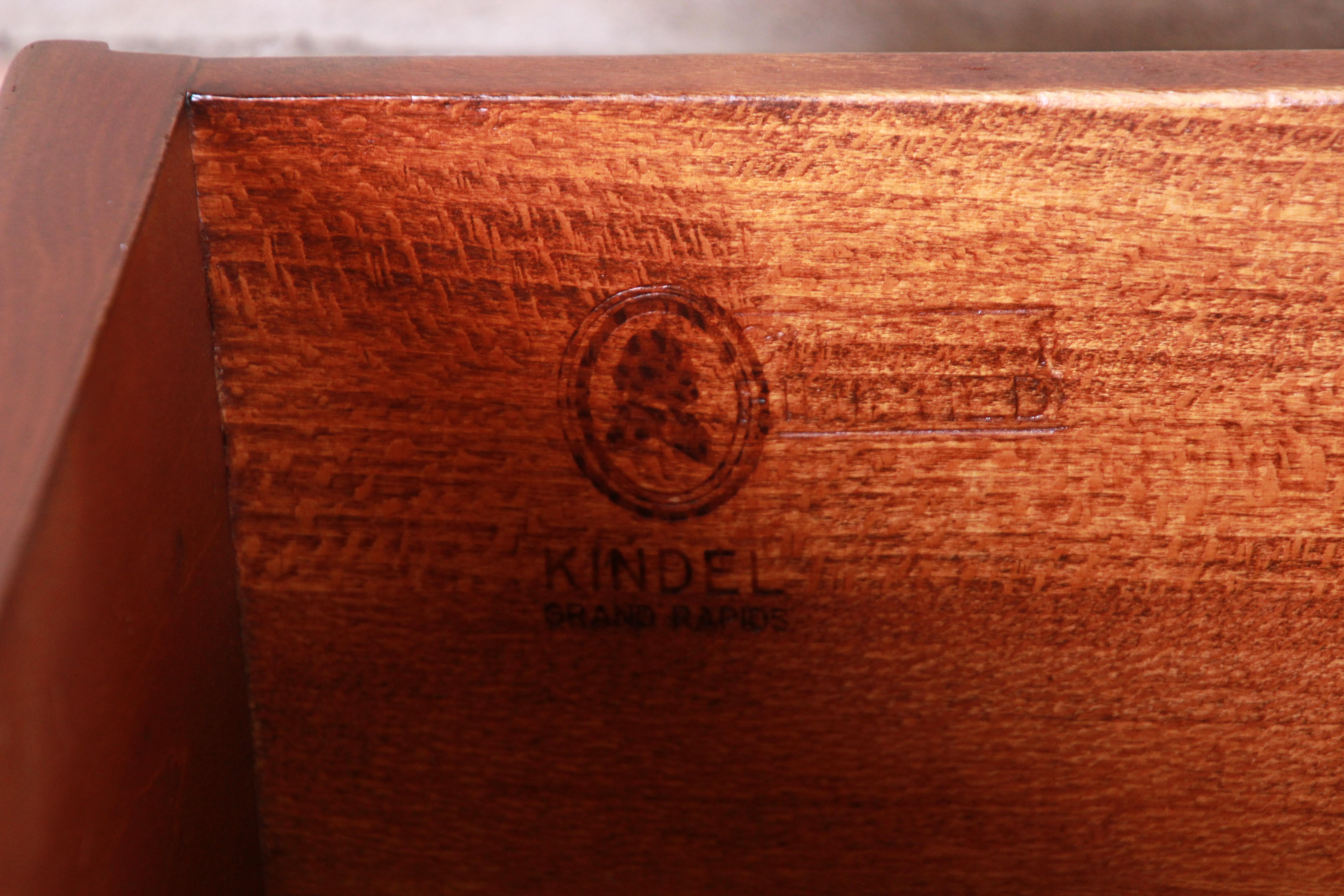 Kindel Furniture American Empire Carved Mahogany Highboy Dresser, Newly Restored 8