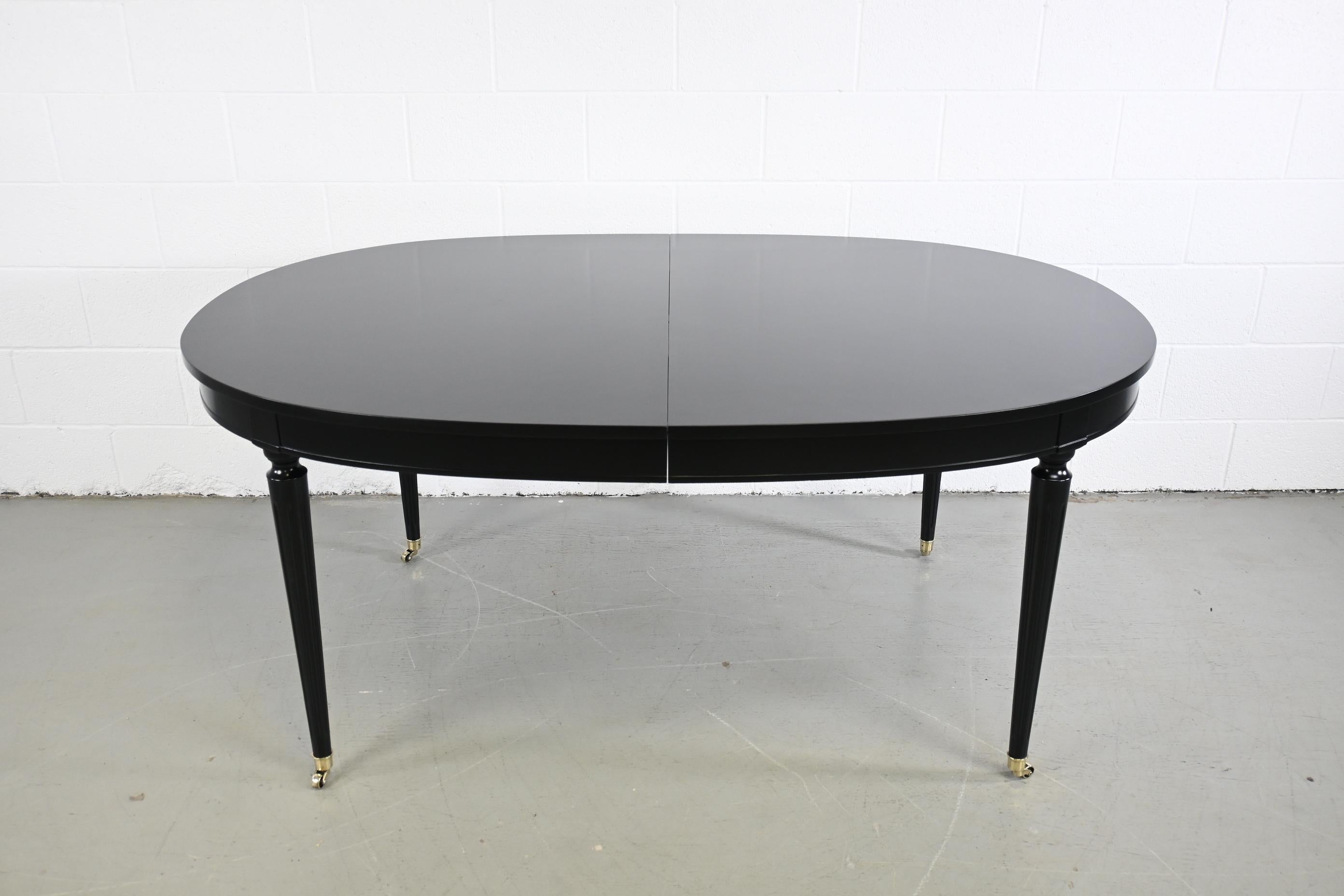 Kindel Furniture Black Lacquered French Regency Extension Dining Table 5