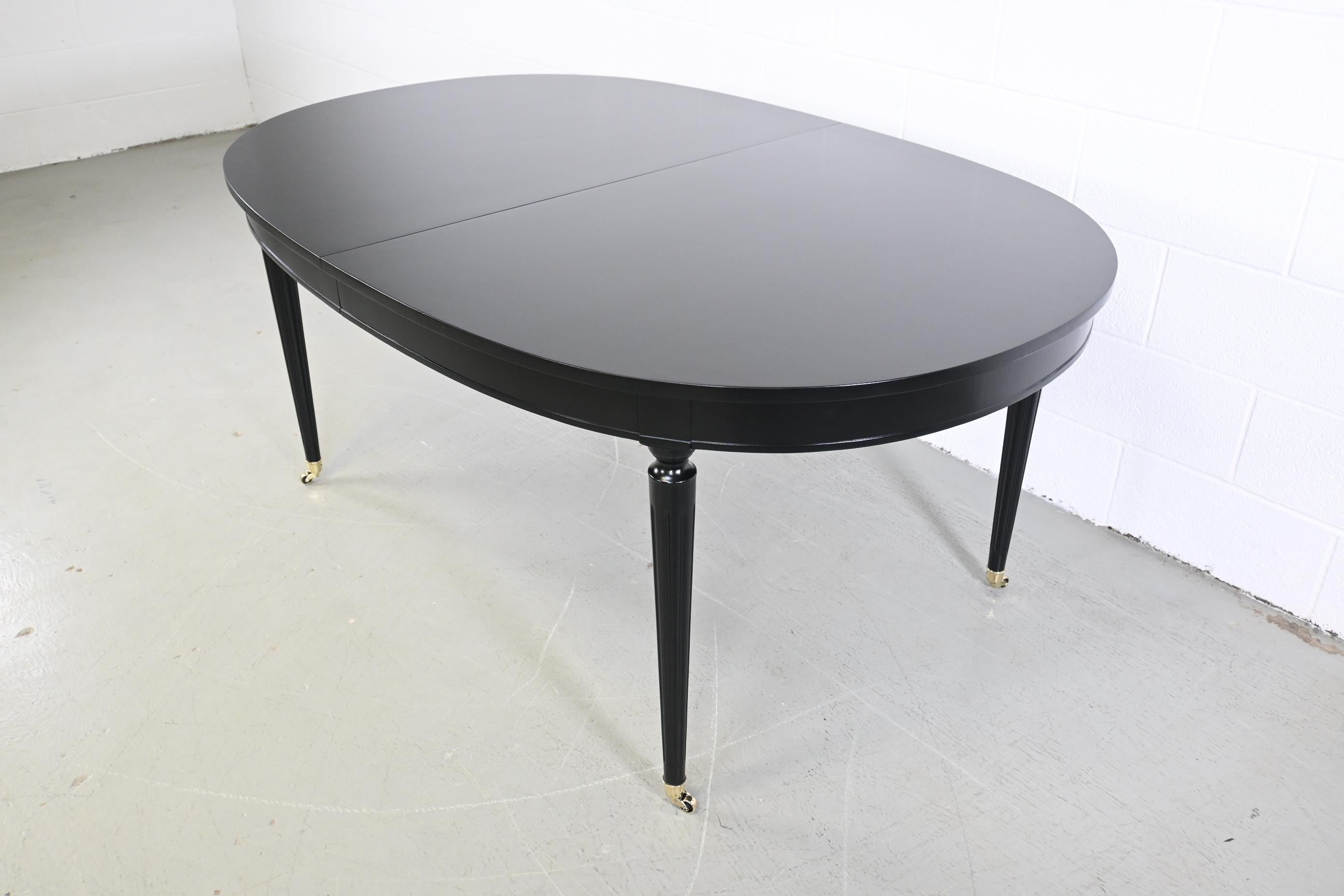 Kindel Furniture Black Lacquered French Regency Extension Dining Table 6