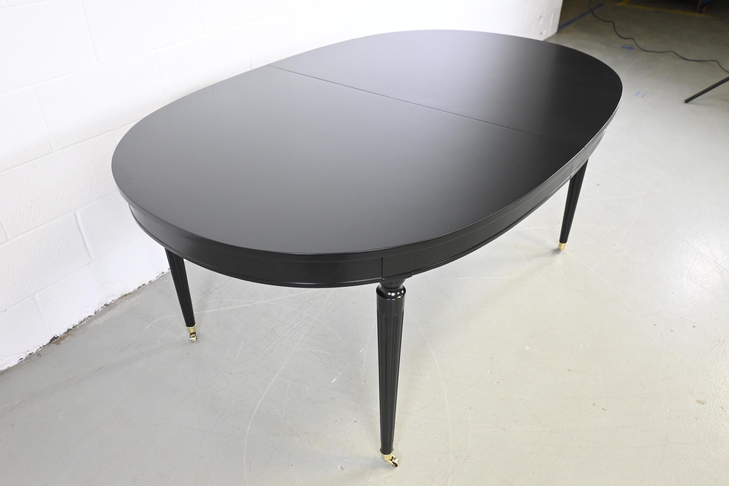 Kindel Furniture Black Lacquered French Regency Extension Dining Table 7
