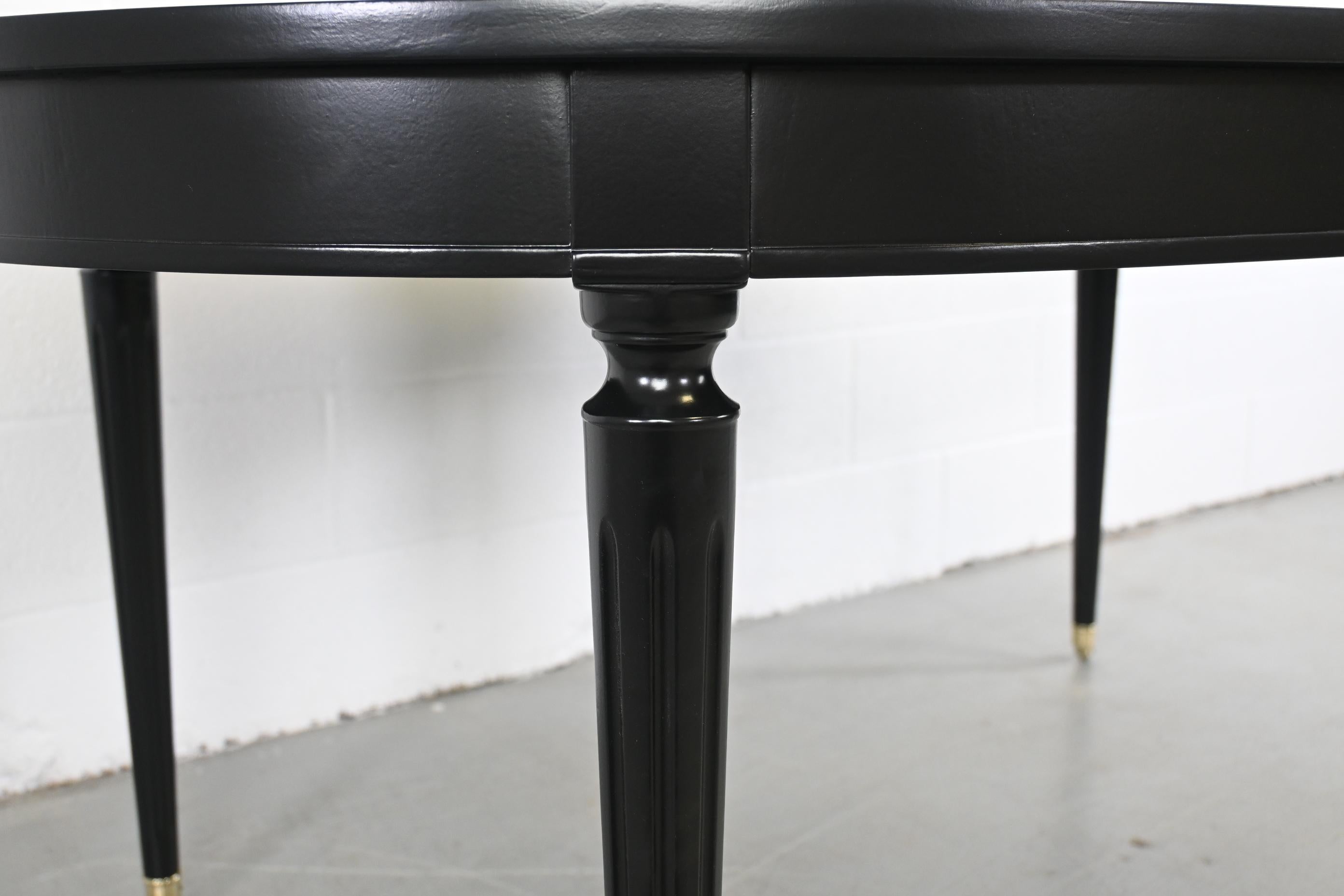 Kindel Furniture Black Lacquered French Regency Extension Dining Table 9