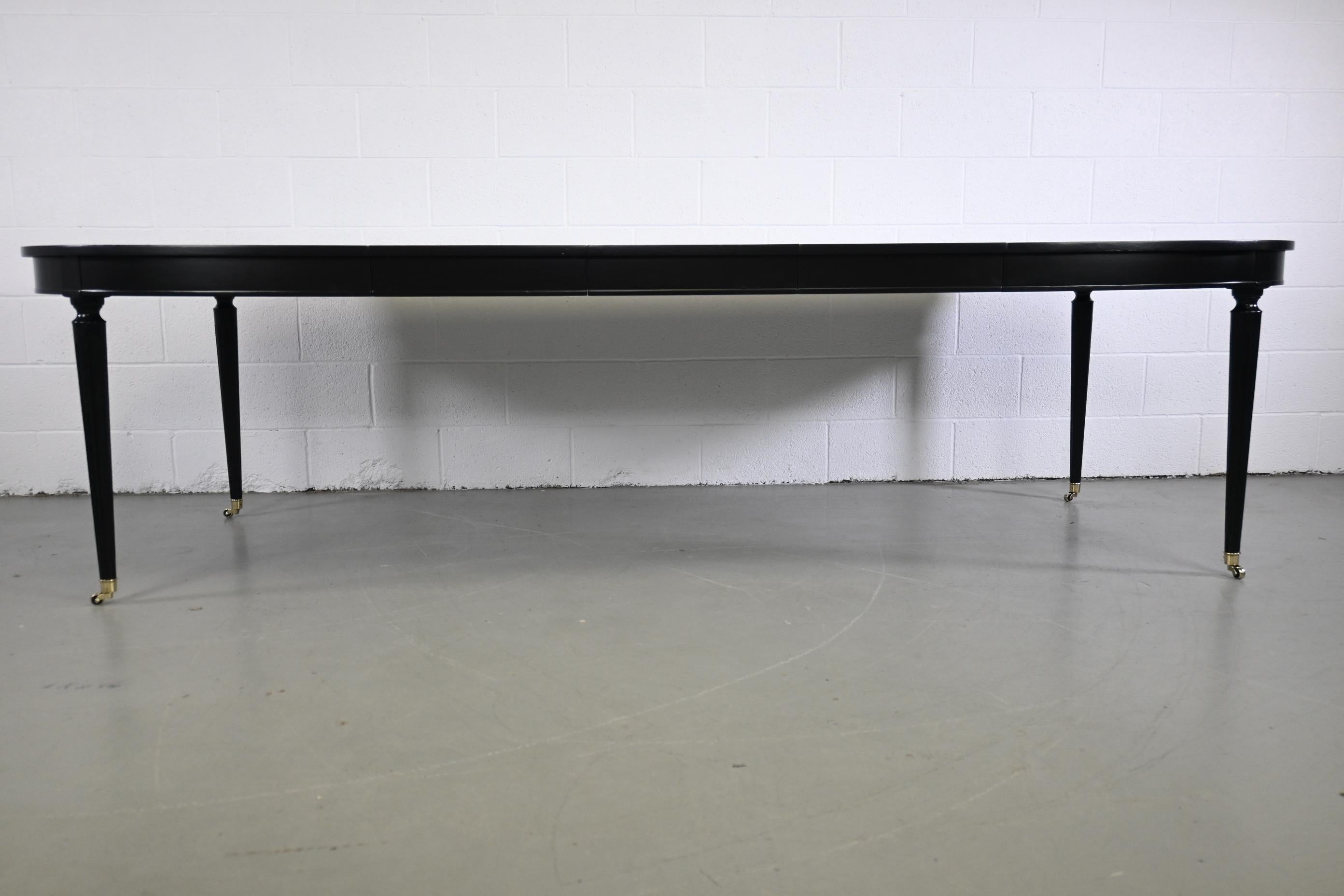 Kindel Furniture Black Lacquered French Regency Extension Dining Table 2