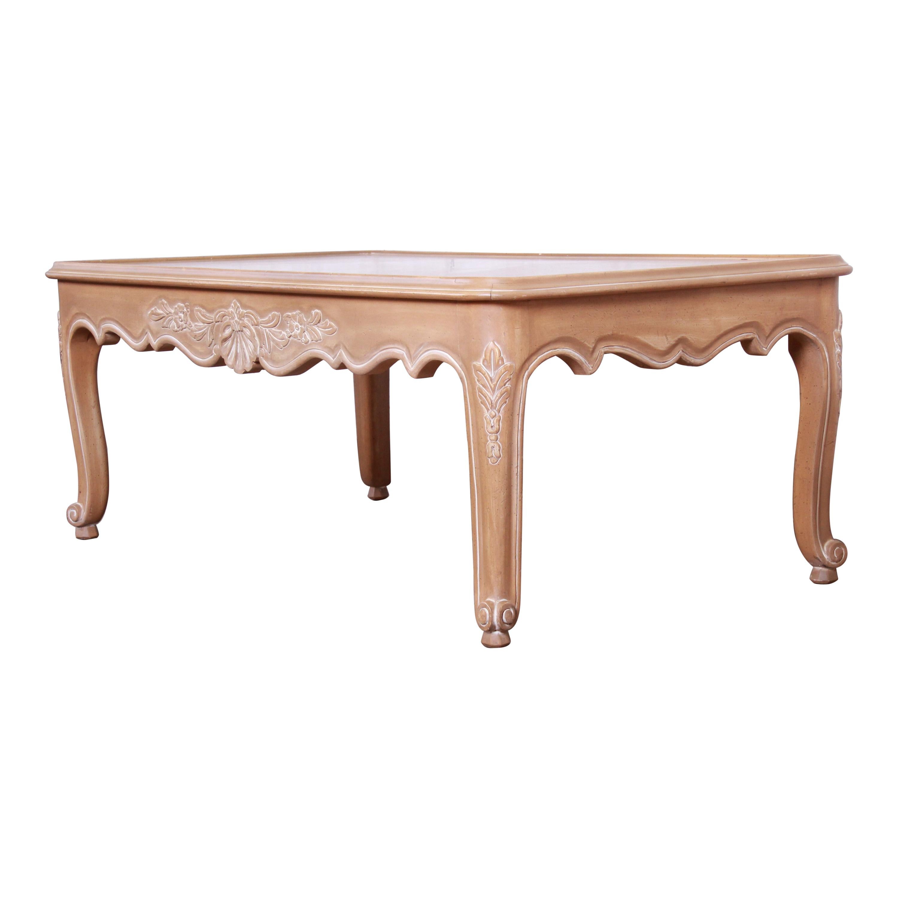 Kindel Furniture Carved French Provincial Louis XV Style Coffee Table