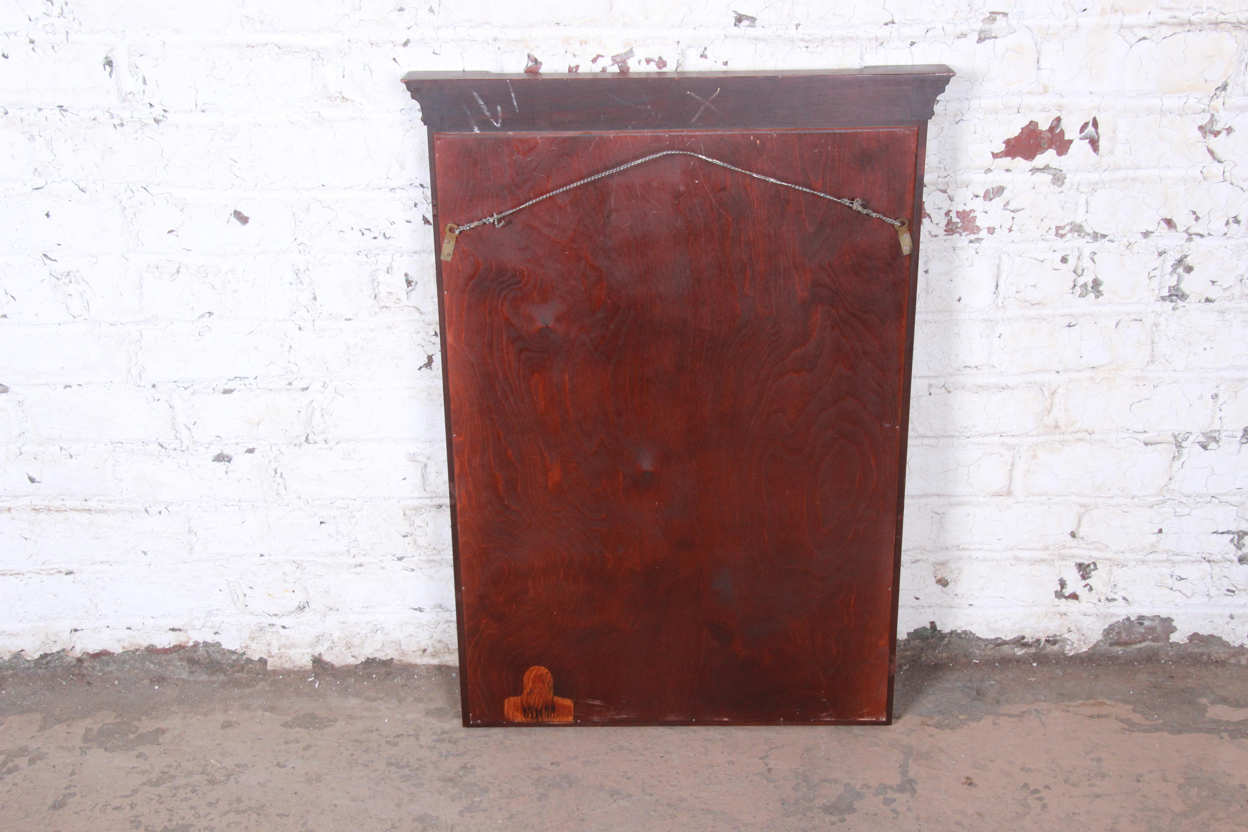 20th Century Kindel Furniture Carved Mahogany Framed Wall Mirror