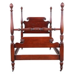 Kindel Furniture Carved Mahogany Twin Size Poster Bed