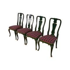 Kindel Furniture Chinoiserie Queen Anne Dining Chairs, Set of Four