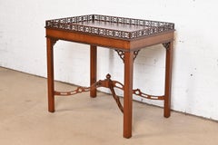Kindel Furniture Chippendale Carved Mahogany Tea Table, Newly Refinished