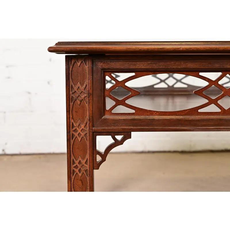 Kindel Furniture Chippendale Carved Mahogany Vitrine Coffee Table 3