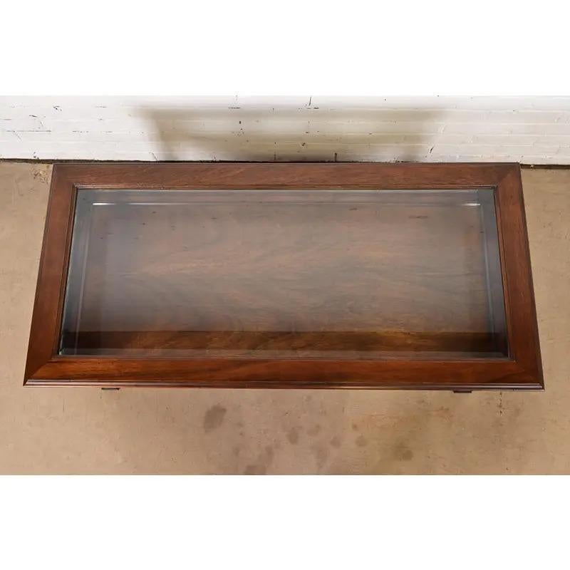 Late 20th Century Kindel Furniture Chippendale Carved Mahogany Vitrine Coffee Table