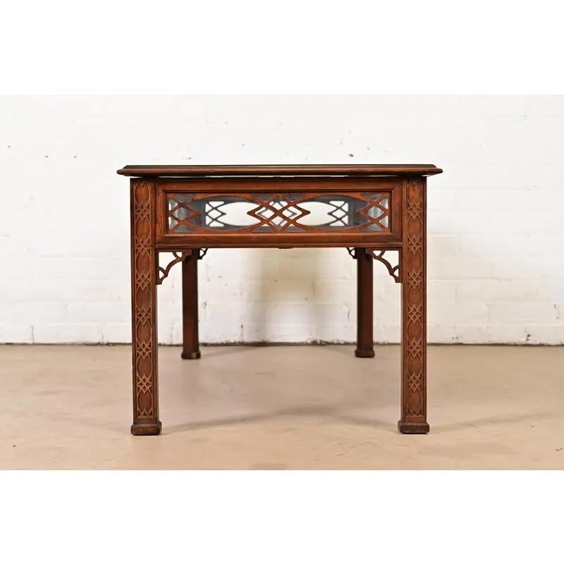 Kindel Furniture Chippendale Carved Mahogany Vitrine Coffee Table 2
