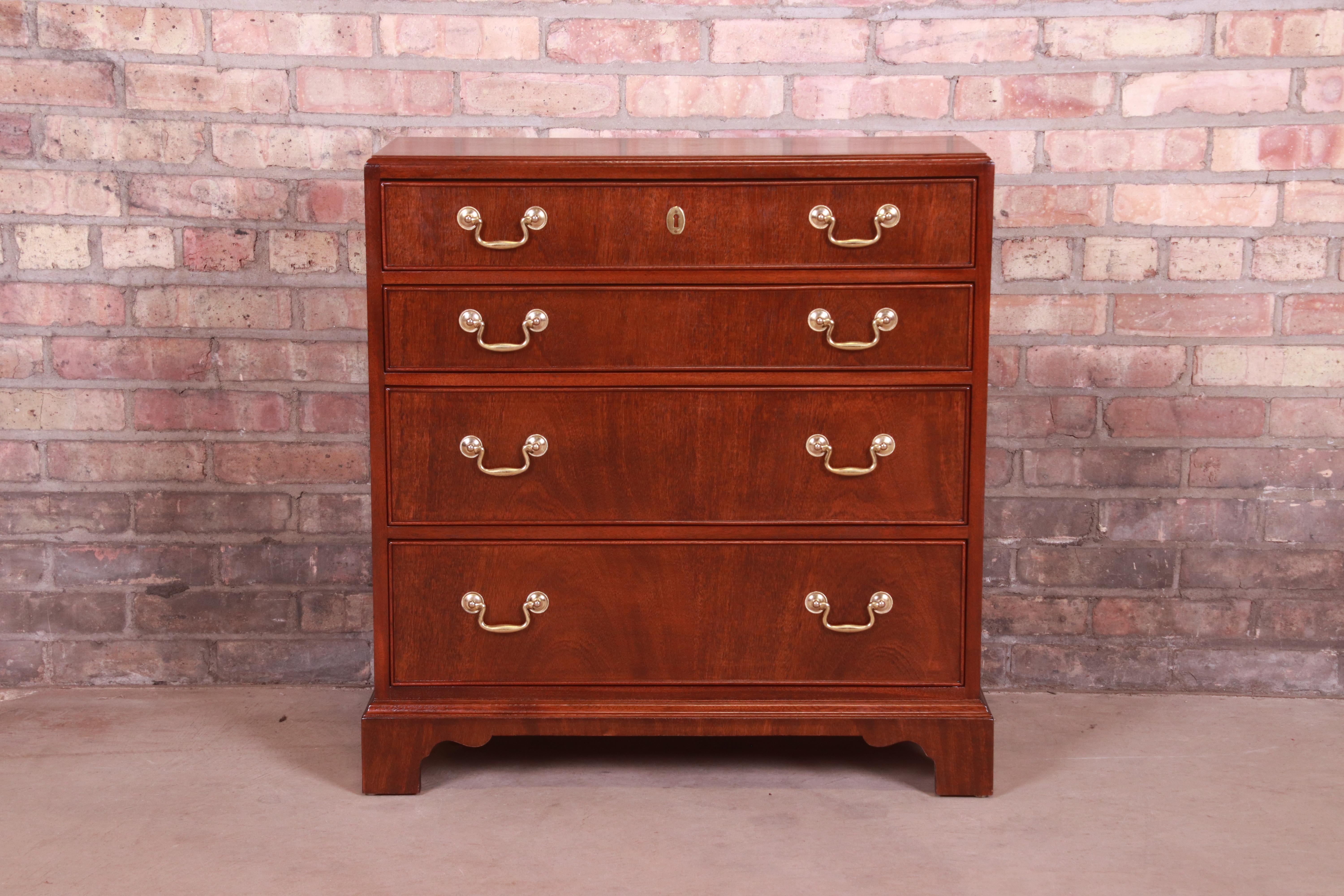American Kindel Furniture Chippendale Mahogany Bachelor Chest, Newly Refinished