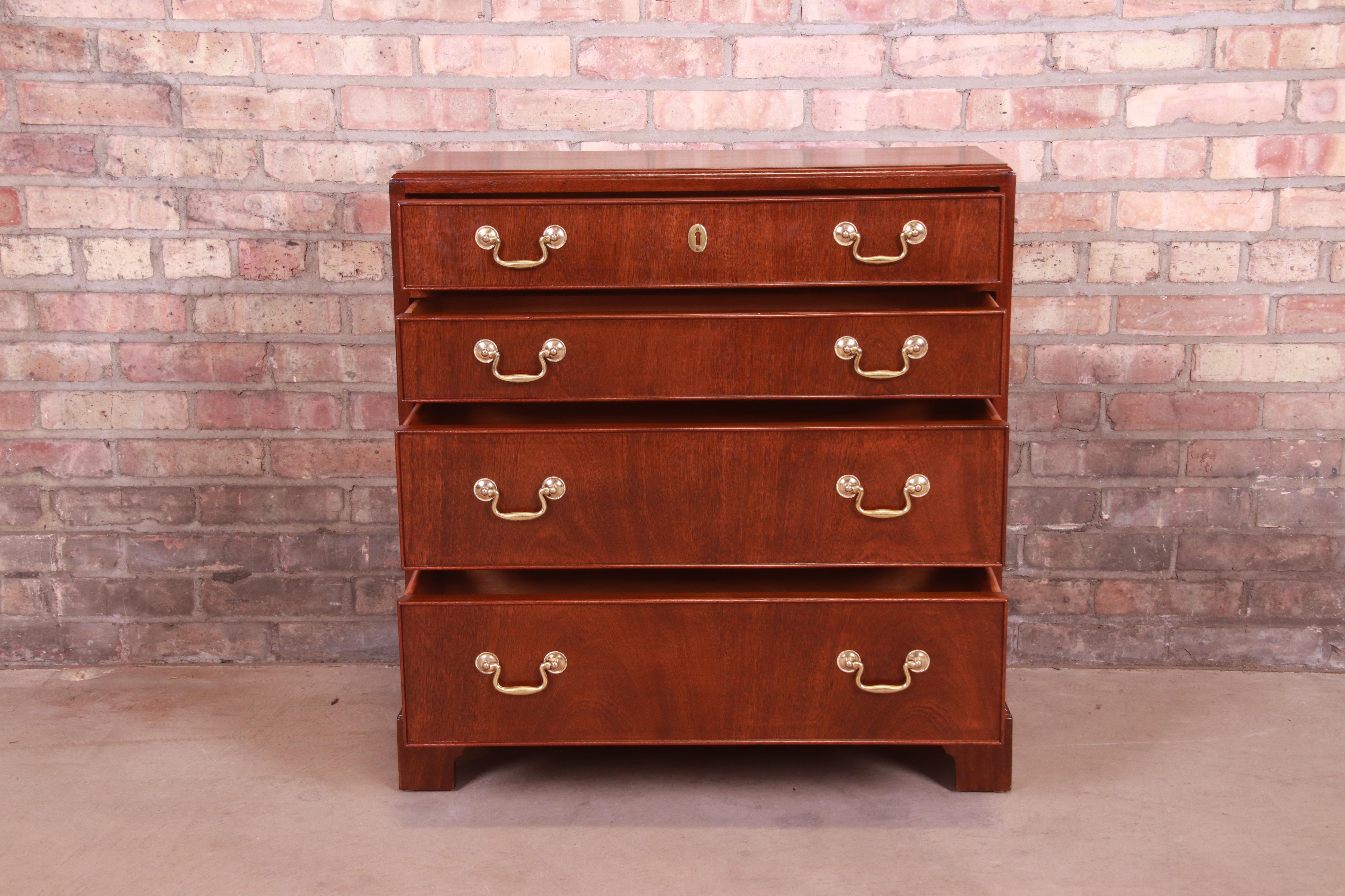 Kindel Furniture Chippendale Mahogany Bachelor Chest, Newly Refinished 1