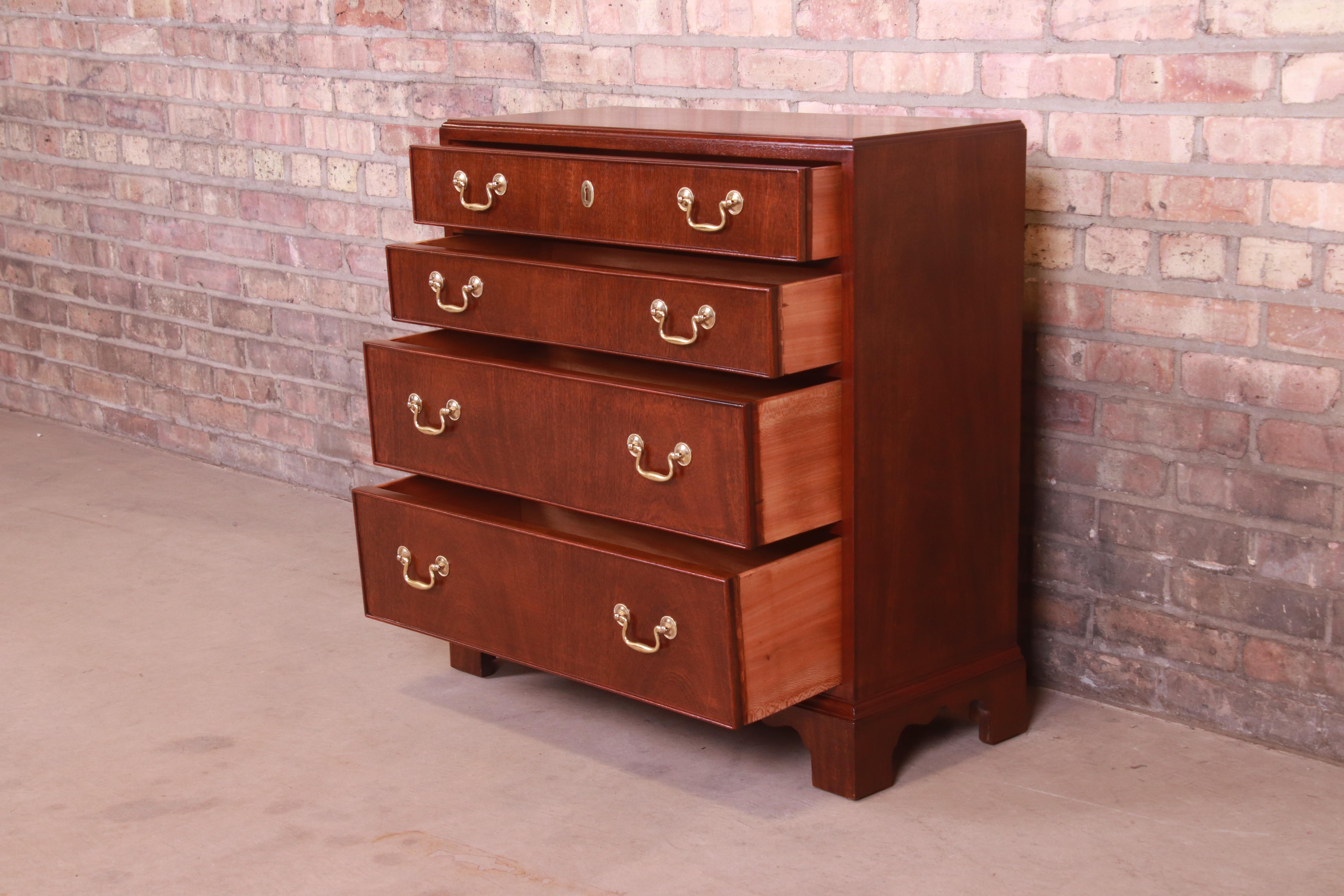 Kindel Furniture Chippendale Mahogany Bachelor Chest, Newly Refinished 2