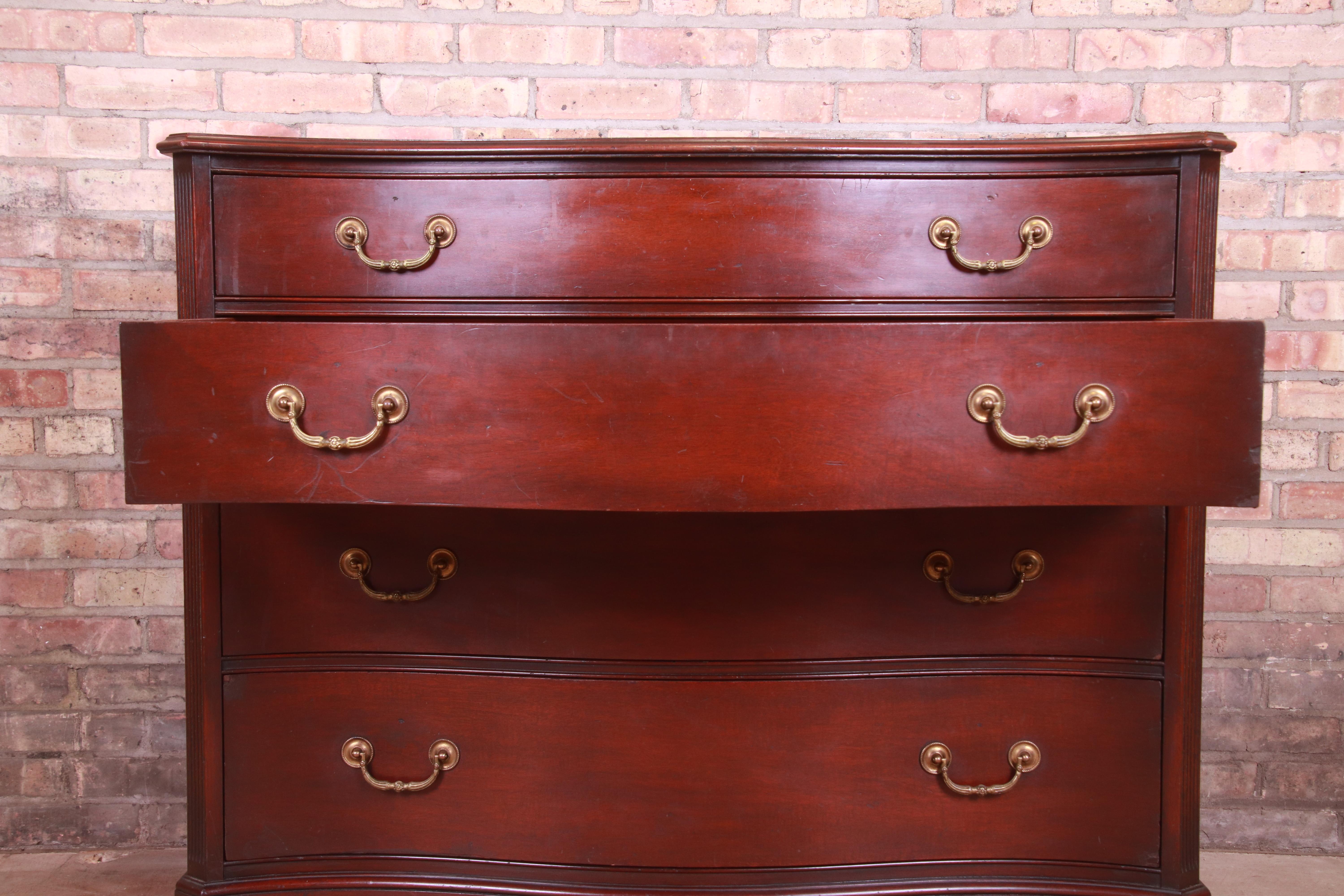 Kindel Furniture Chippendale Mahogany Bow Front Chest of Drawers 1