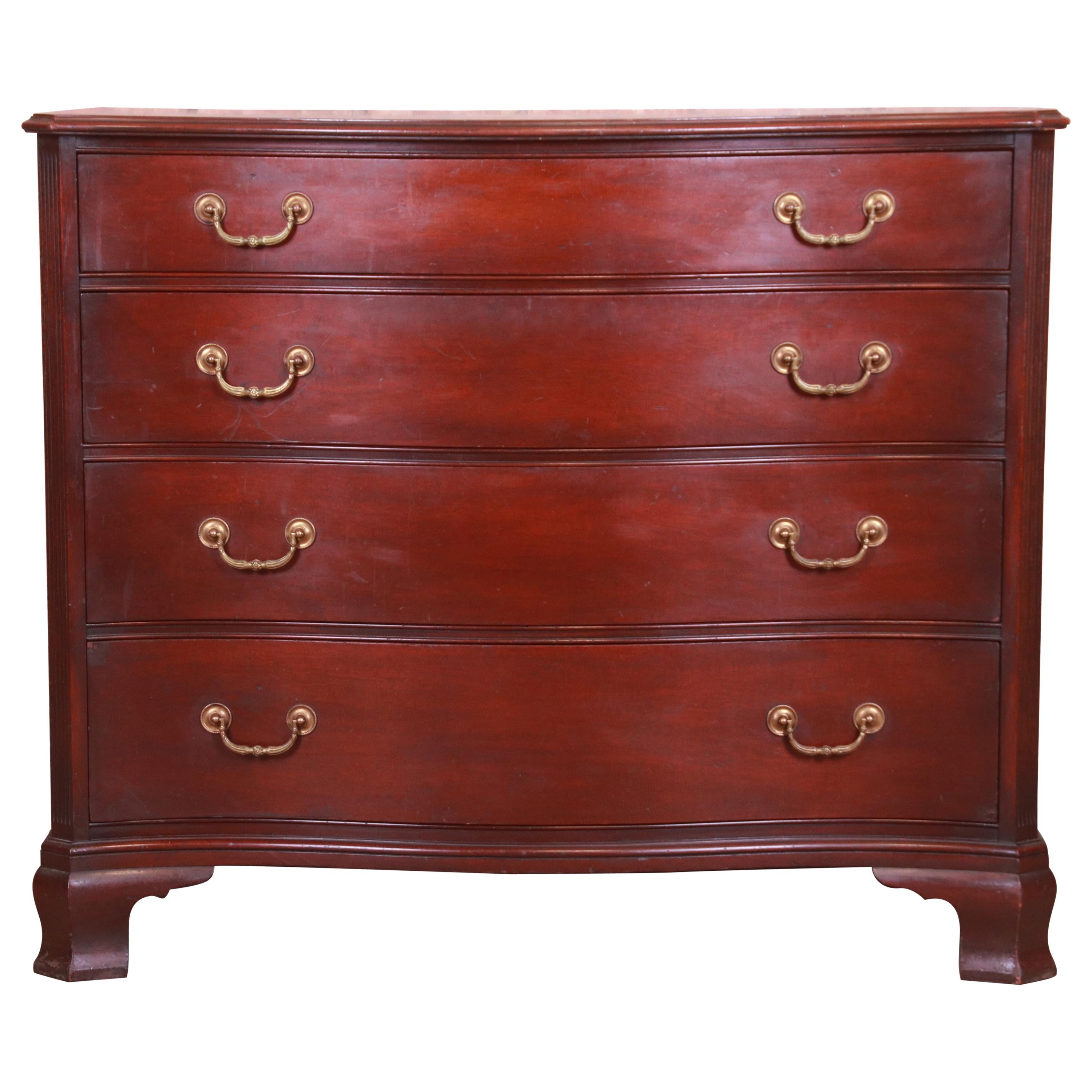 Kindel Furniture Chippendale Mahogany Bow Front Chest of Drawers