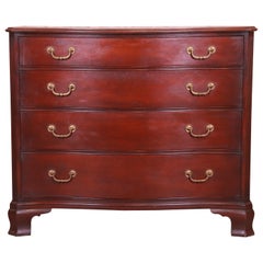 Vintage Kindel Furniture Chippendale Mahogany Bow Front Chest of Drawers