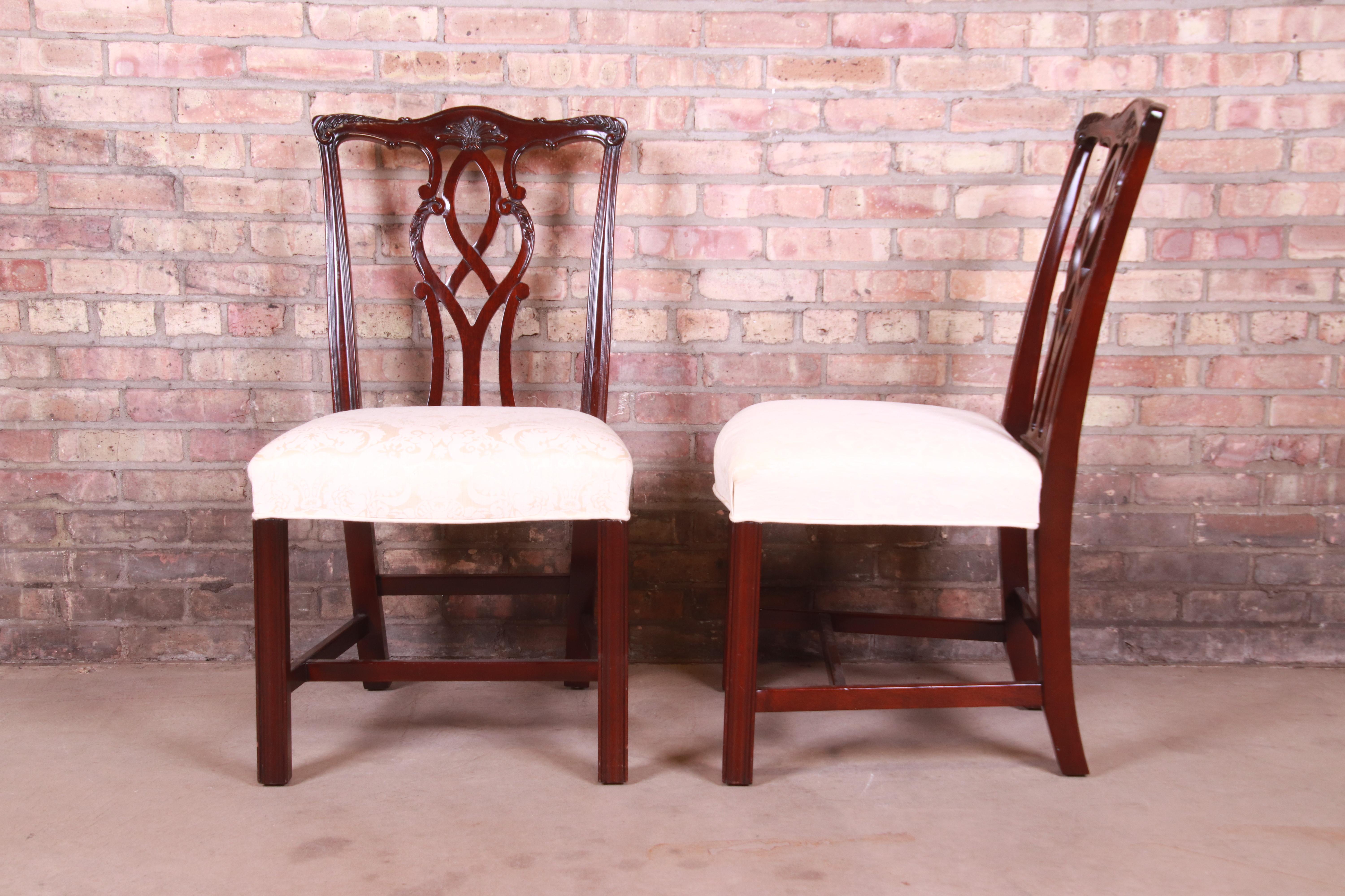 Kindel Furniture Chippendale Mahogany Dining Chairs, Set of Eight 5