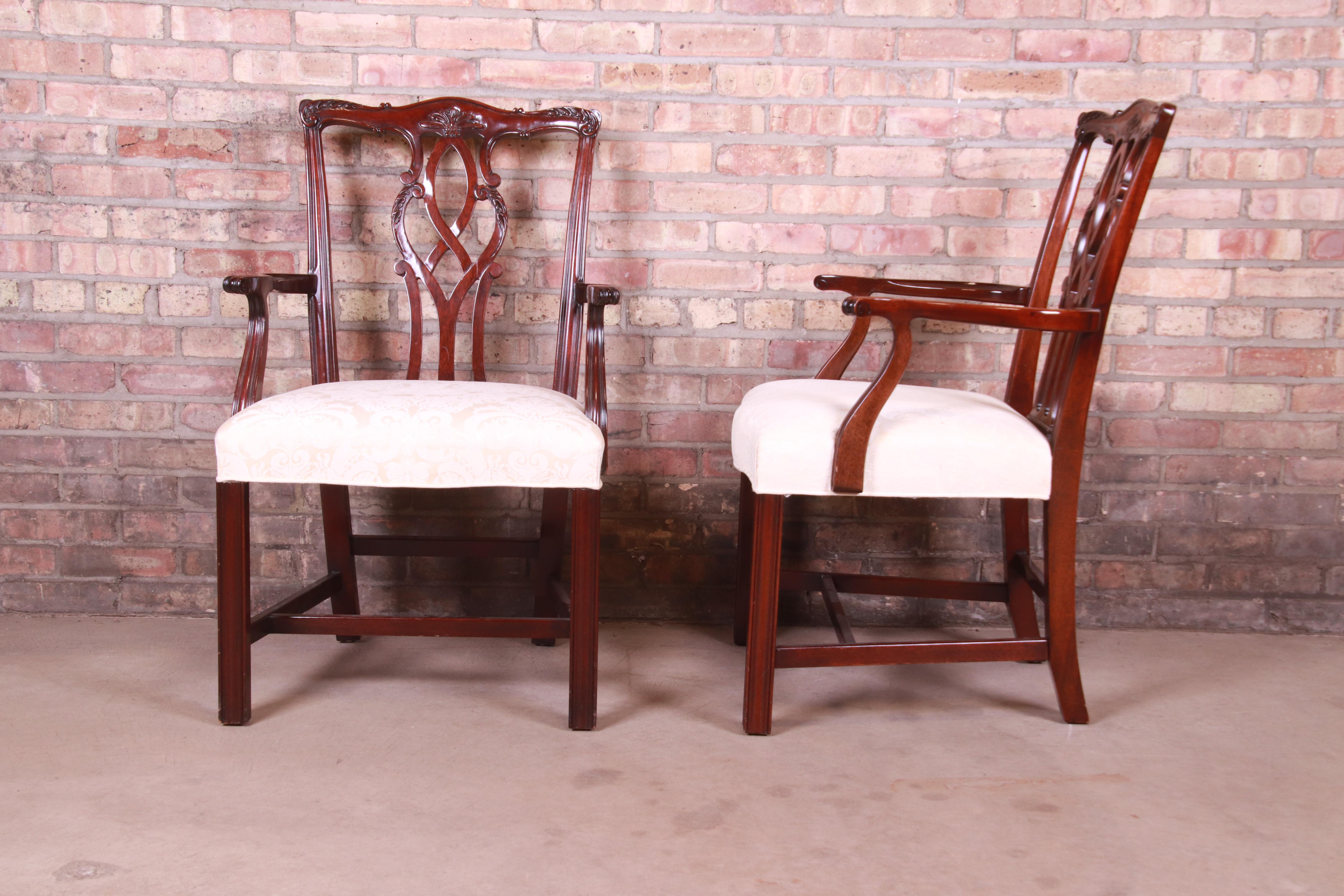 Kindel Furniture Chippendale Mahogany Dining Chairs, Set of Eight 1