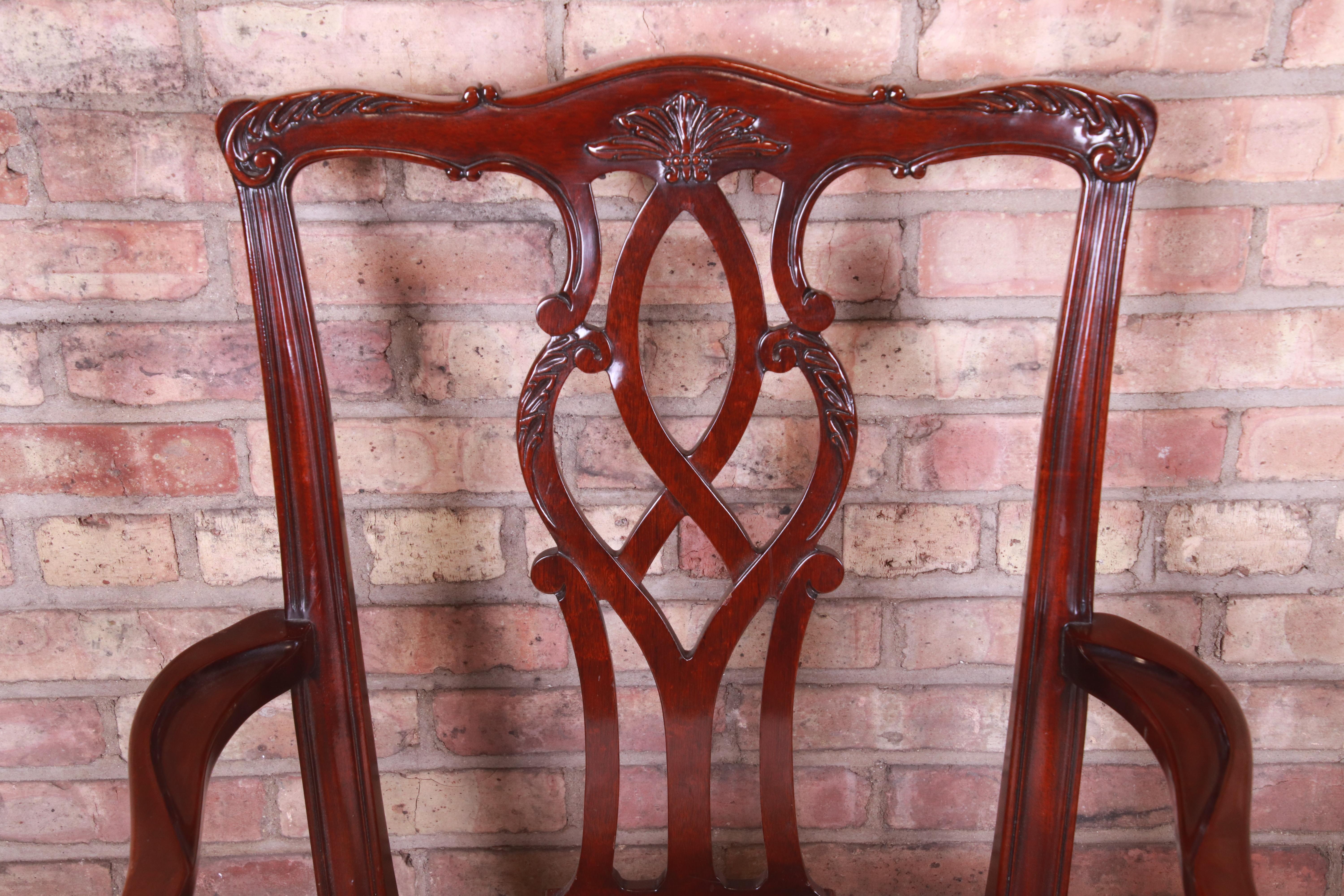 Kindel Furniture Chippendale Mahogany Dining Chairs, Set of Eight 2