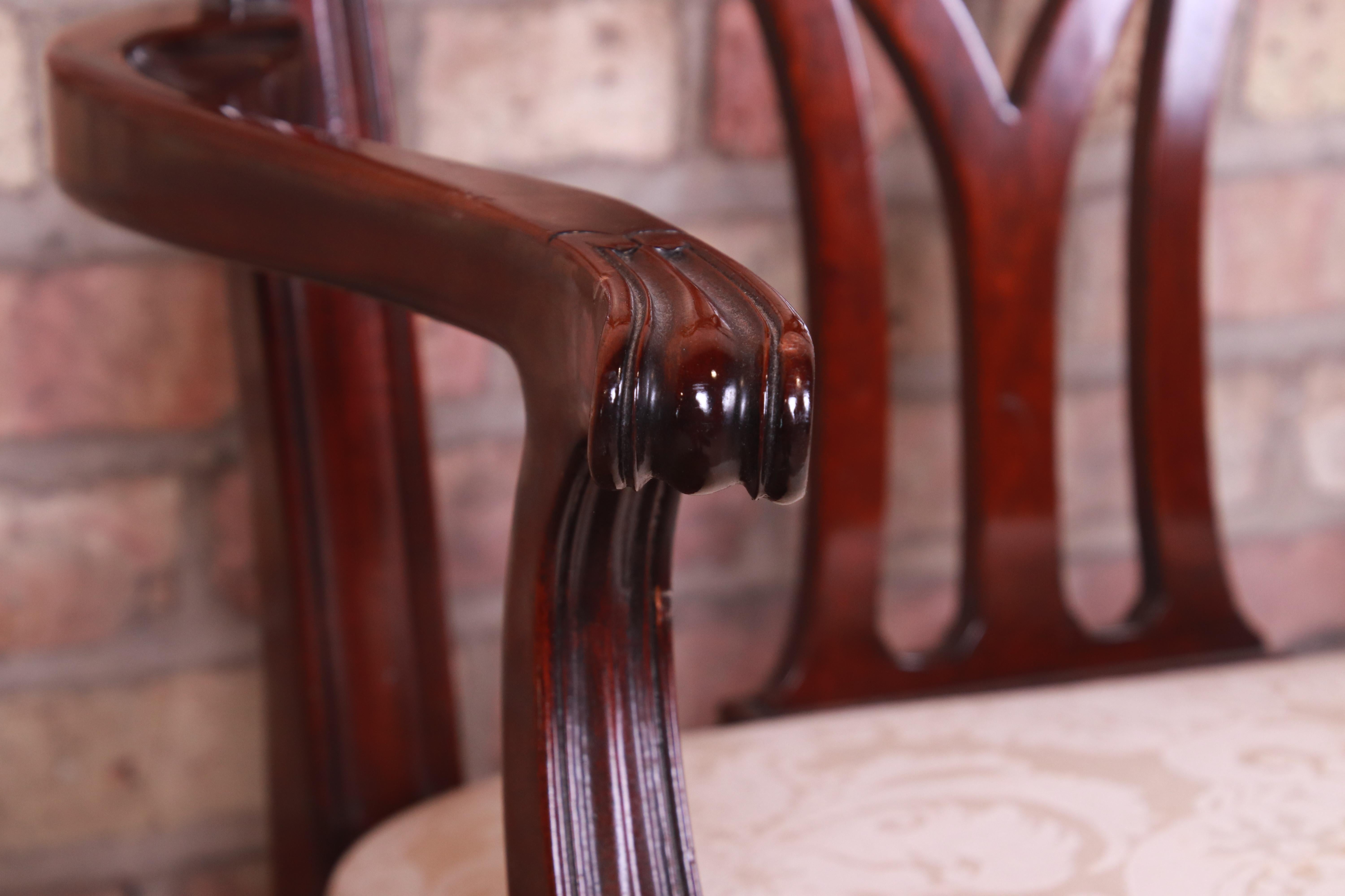 Kindel Furniture Chippendale Mahogany Dining Chairs, Set of Eight 3