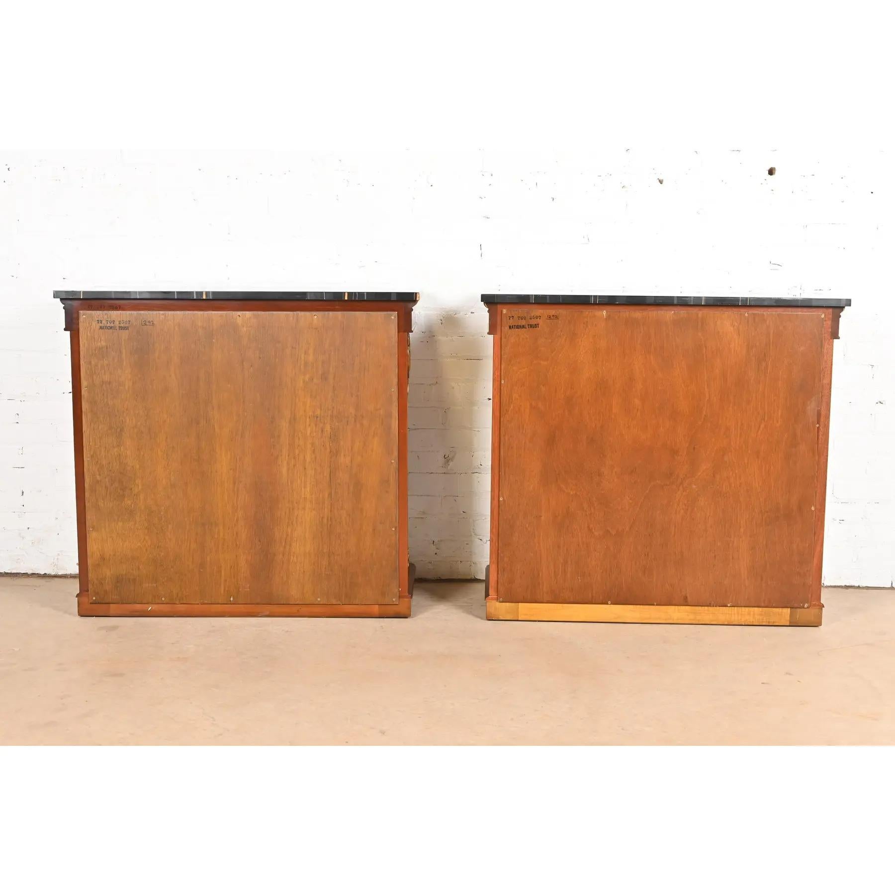 Kindel Furniture Empire Carved Mahogany and Gold Gilt Console Tables, Pair For Sale 4