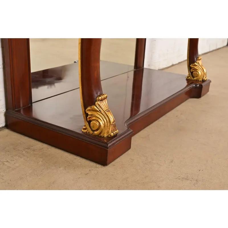 Empire Furniture Tavolo Consolle in mogano intagliato con schienale a specchio in vendita 3