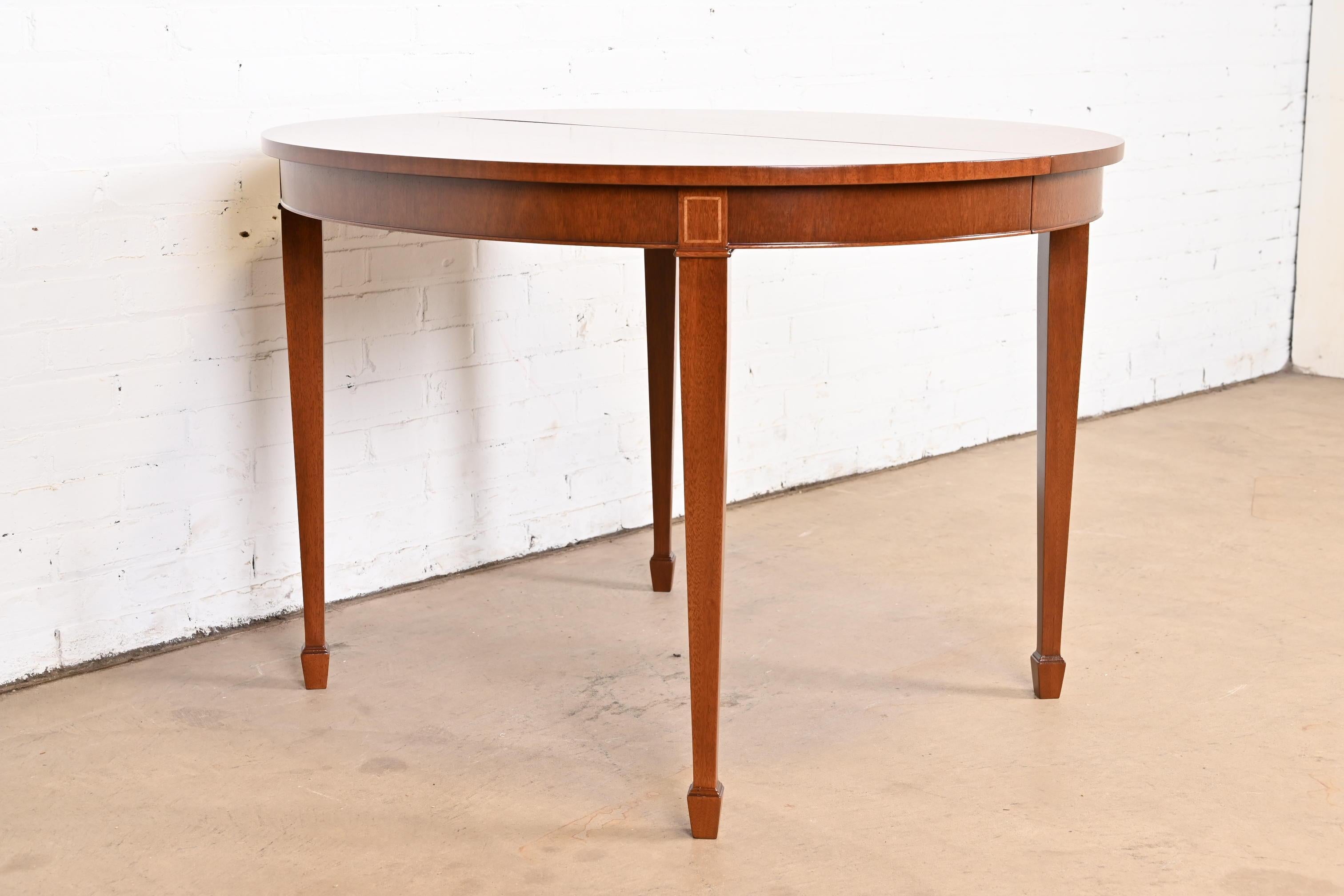 Kindel Furniture Federal Banded Mahogany Dining Table, Newly Refinished 12