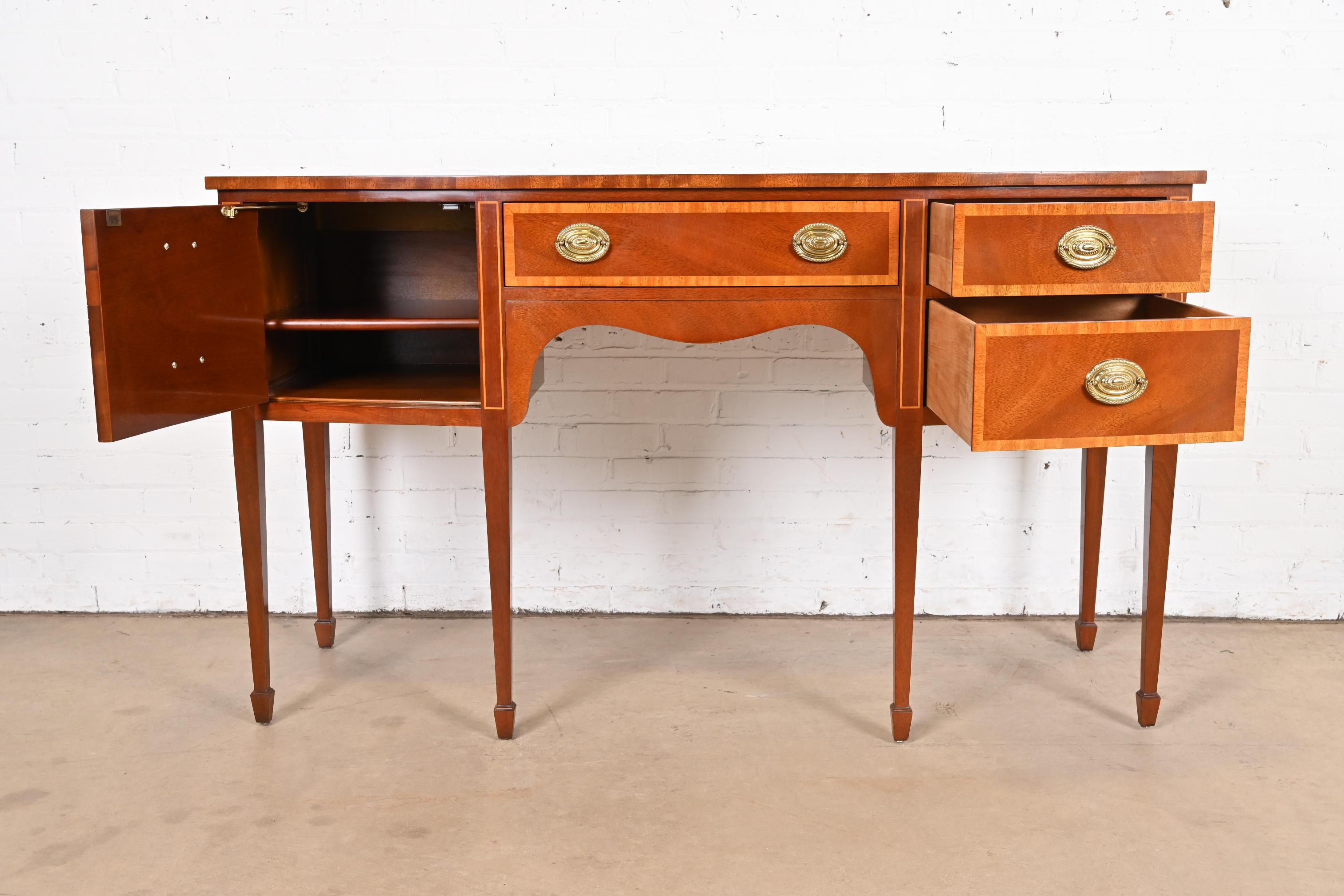 Kindel Furniture Federal Inlaid Mahogany Bow Front Sideboard Credenza 8