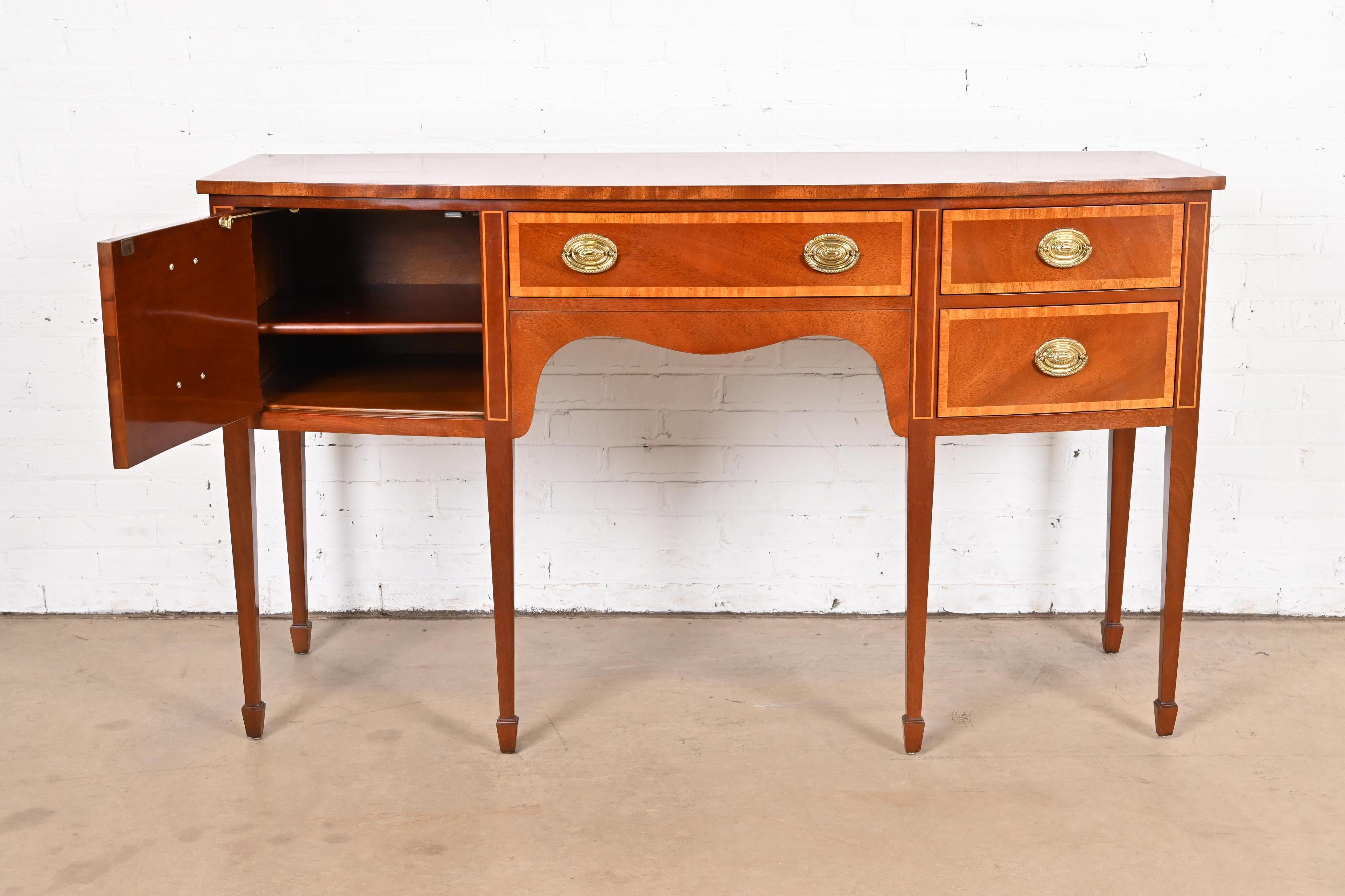 Kindel Furniture Federal Inlaid Mahogany Bow Front Sideboard Credenza 10