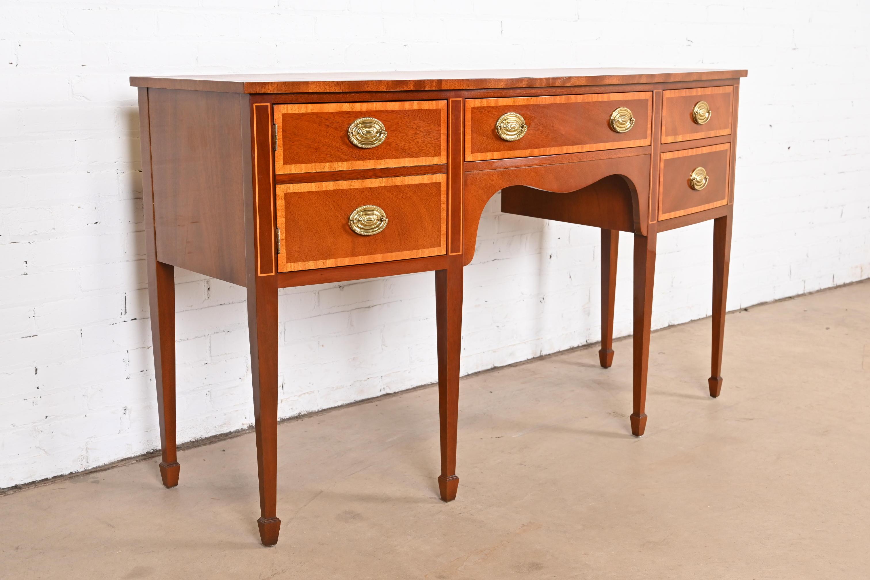 Kindel Furniture Federal Inlaid Mahogany Bow Front Sideboard Credenza 1