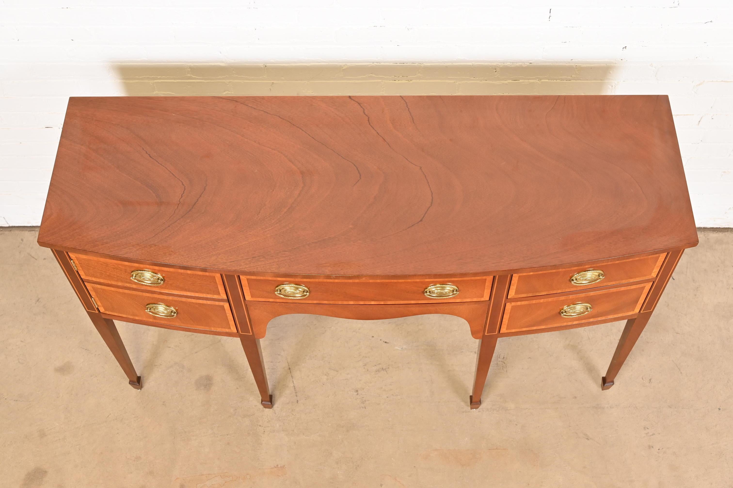 Kindel Furniture Federal Inlaid Mahogany Bow Front Sideboard Credenza 2
