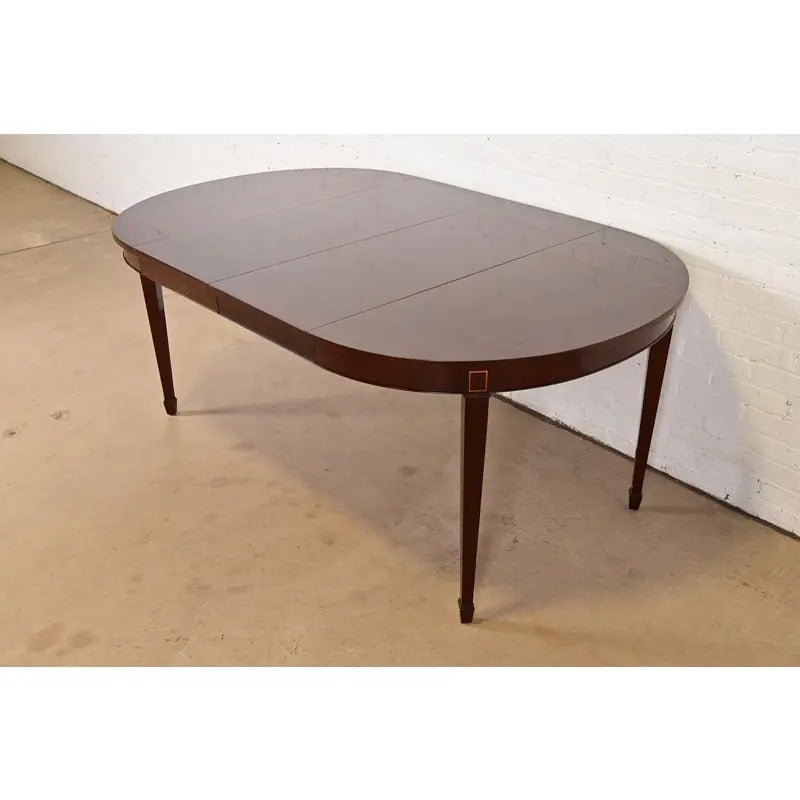 Kindel Furniture Federal Inlaid Mahogany Extension Dining Table