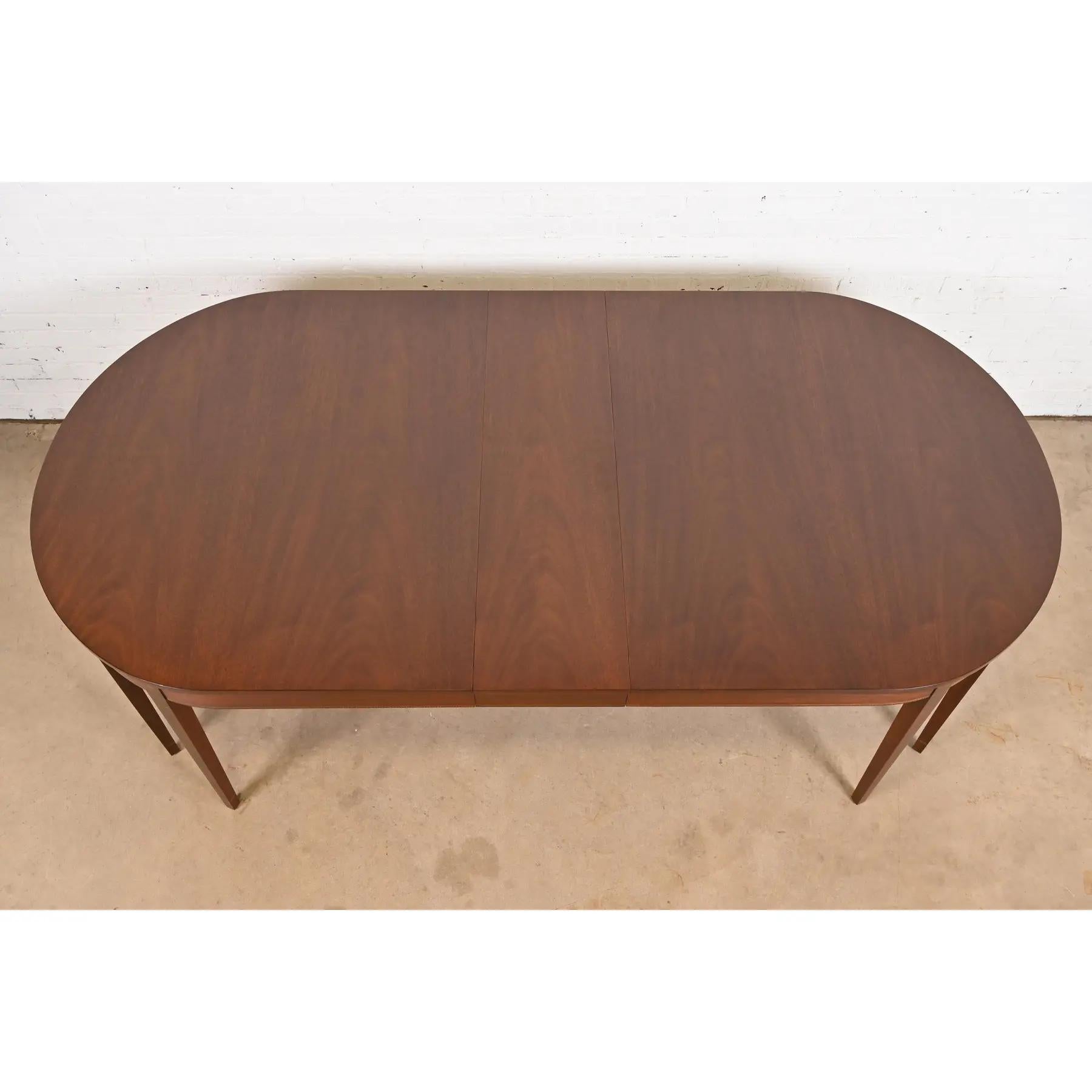 Kindel Furniture Federal Inlaid Mahogany Extension Dining Table, Refinished For Sale 1