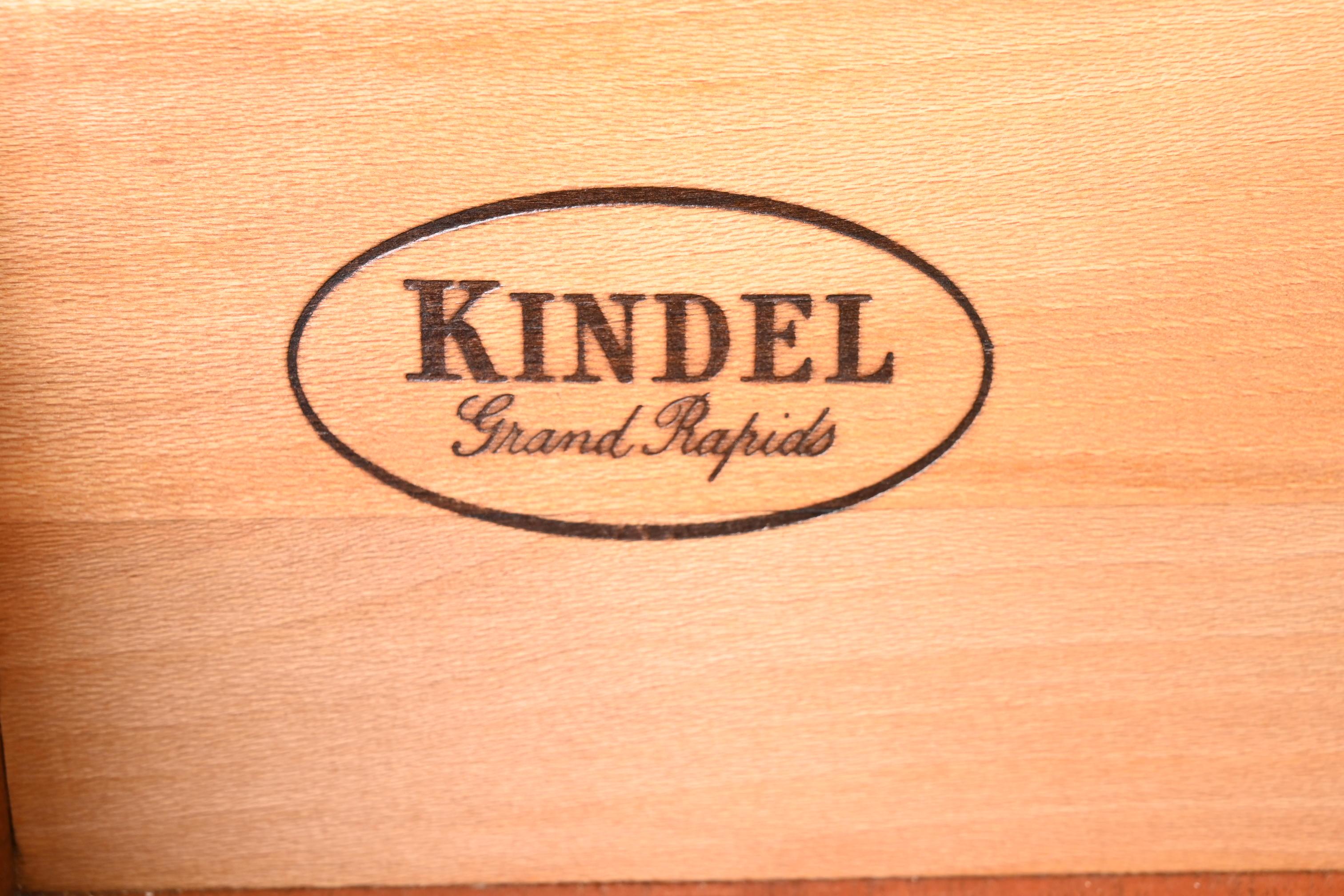 Kindel Furniture Federal Inlaid Mahogany Sideboard Credenza With Brass Gallery 7