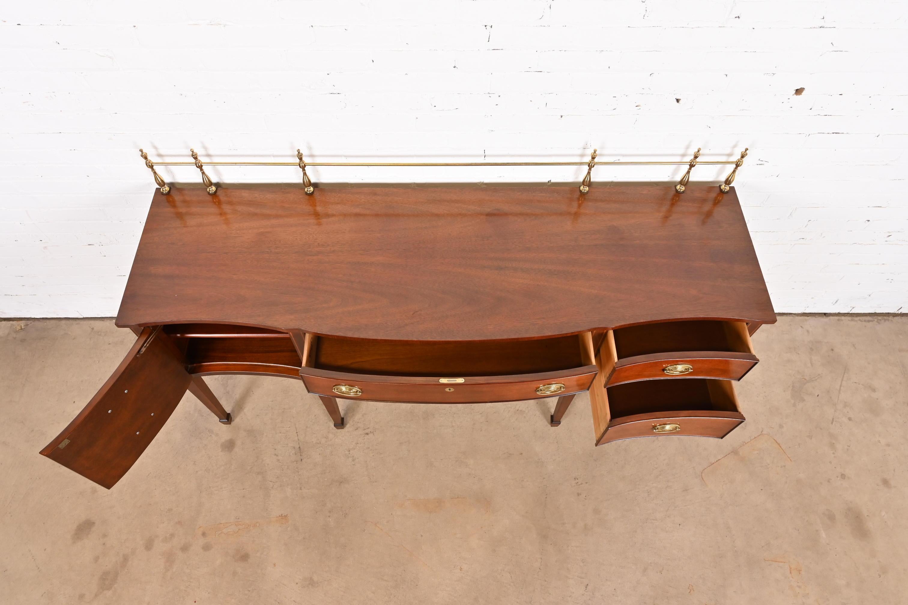 Kindel Furniture Federal Inlaid Mahogany Sideboard Credenza With Brass Gallery 3