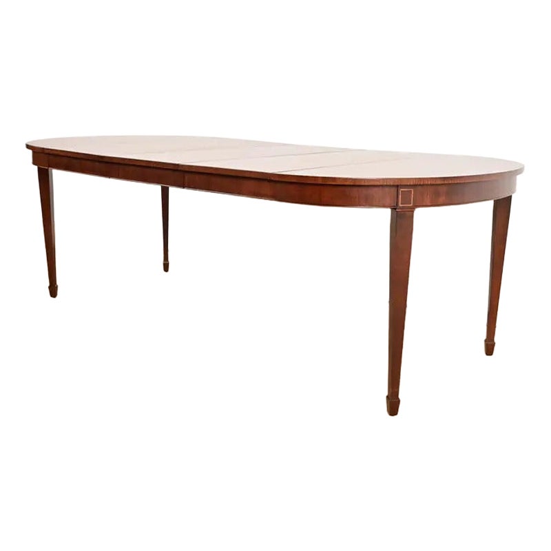 Kindel Furniture Federal Mahogany Extension Dining Table, Newly Refinished