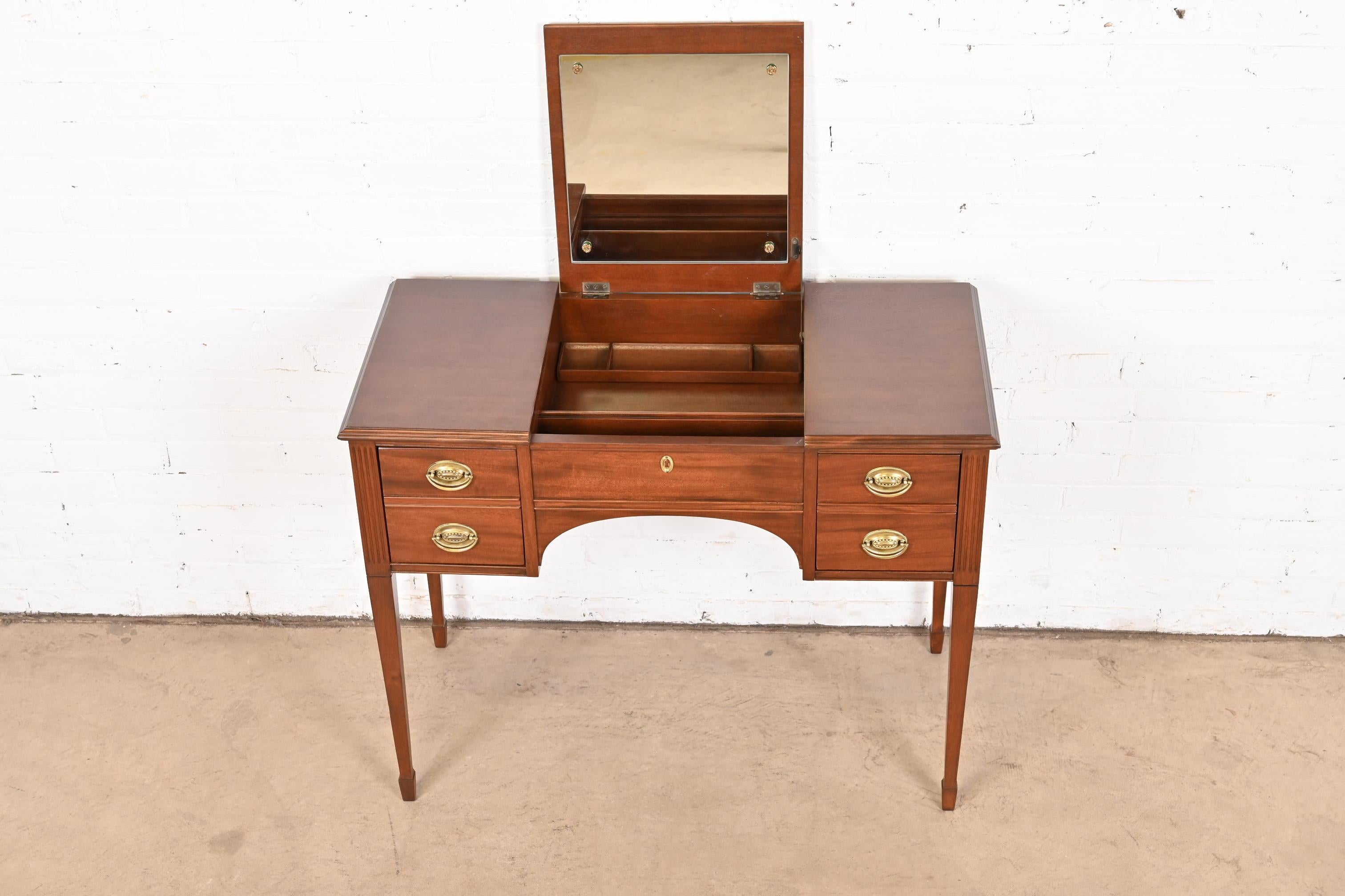 Kindel Furniture Federal Mahogany Vanity With Flip-Up Mirror, Newly Refinished 6