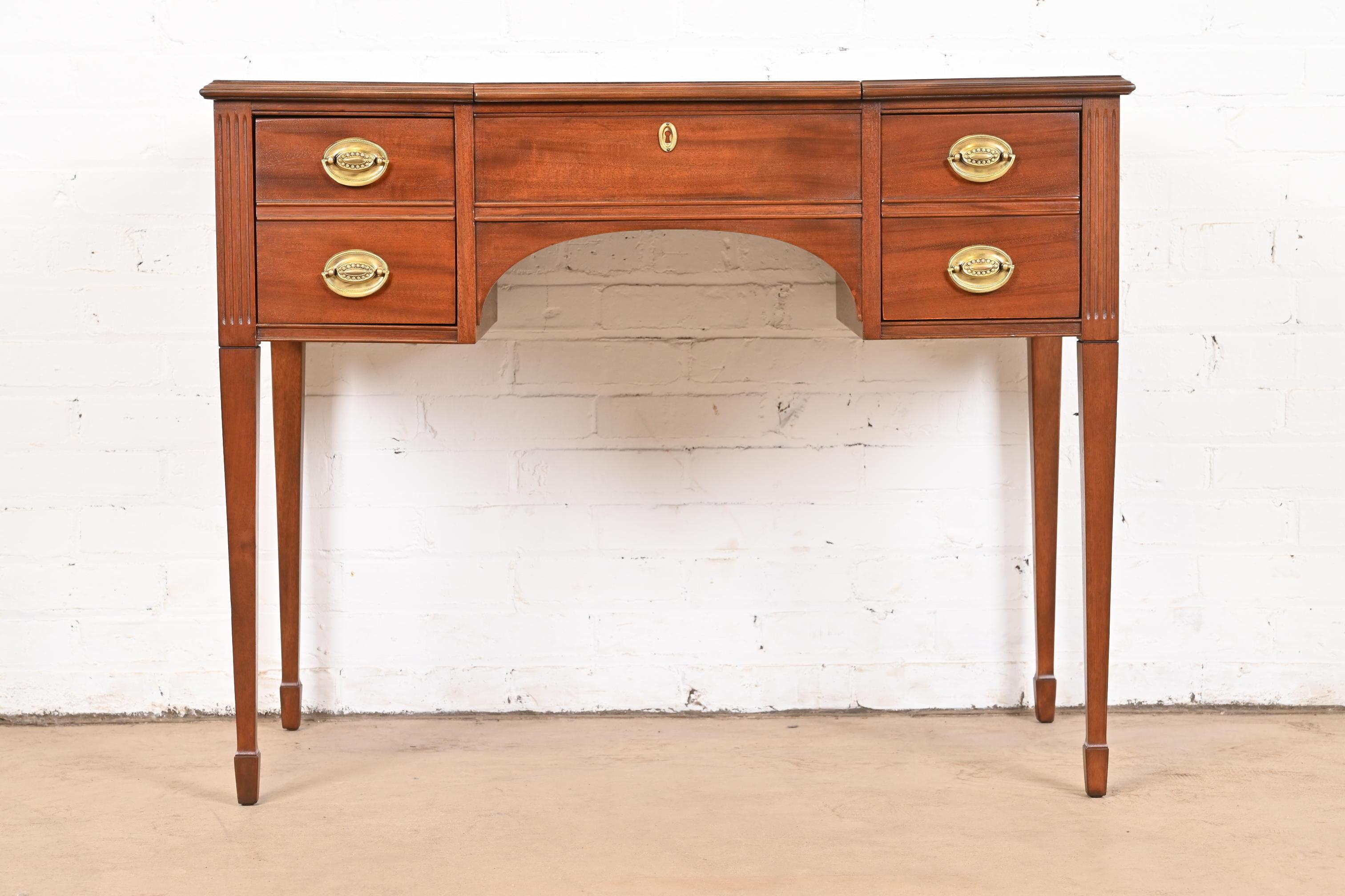 Georgian Kindel Furniture Federal Mahogany Vanity With Flip-Up Mirror, Newly Refinished