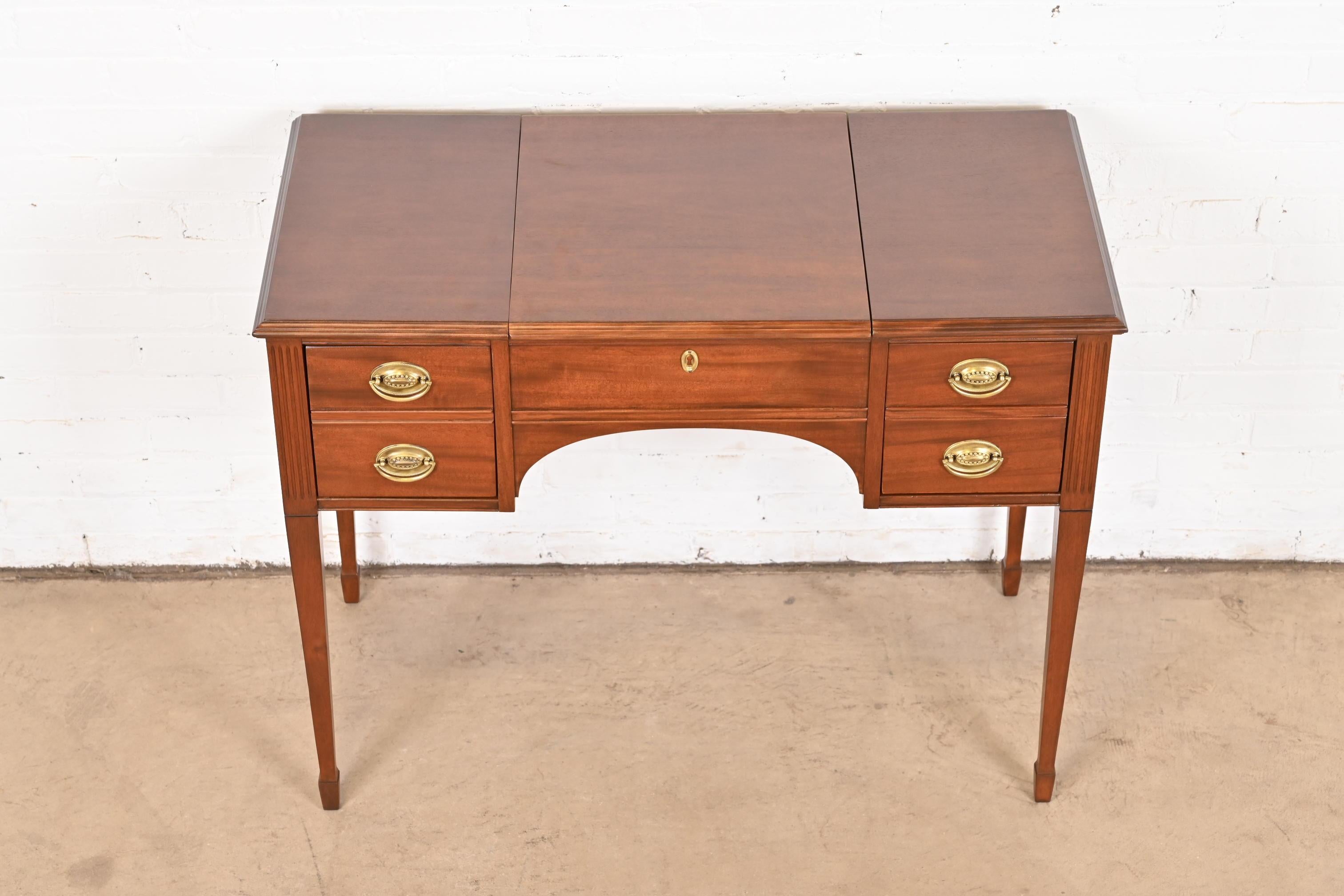 Kindel Furniture Federal Mahogany Vanity With Flip-Up Mirror, Newly Refinished 1