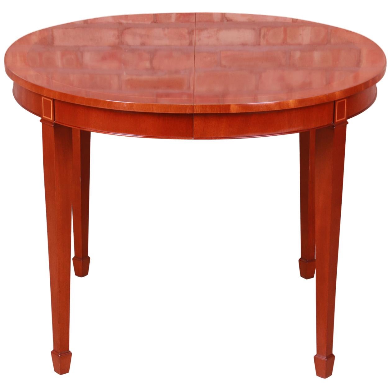 Kindel Furniture Federal Style Banded Mahogany Extension Dining or Game Table For Sale