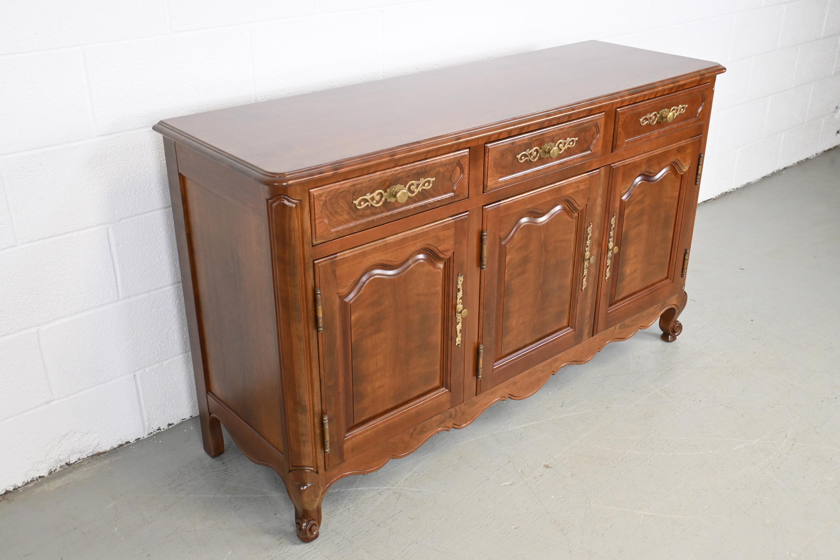 Lacquered Kindel Furniture French Cherry Sideboard or Credenza For Sale