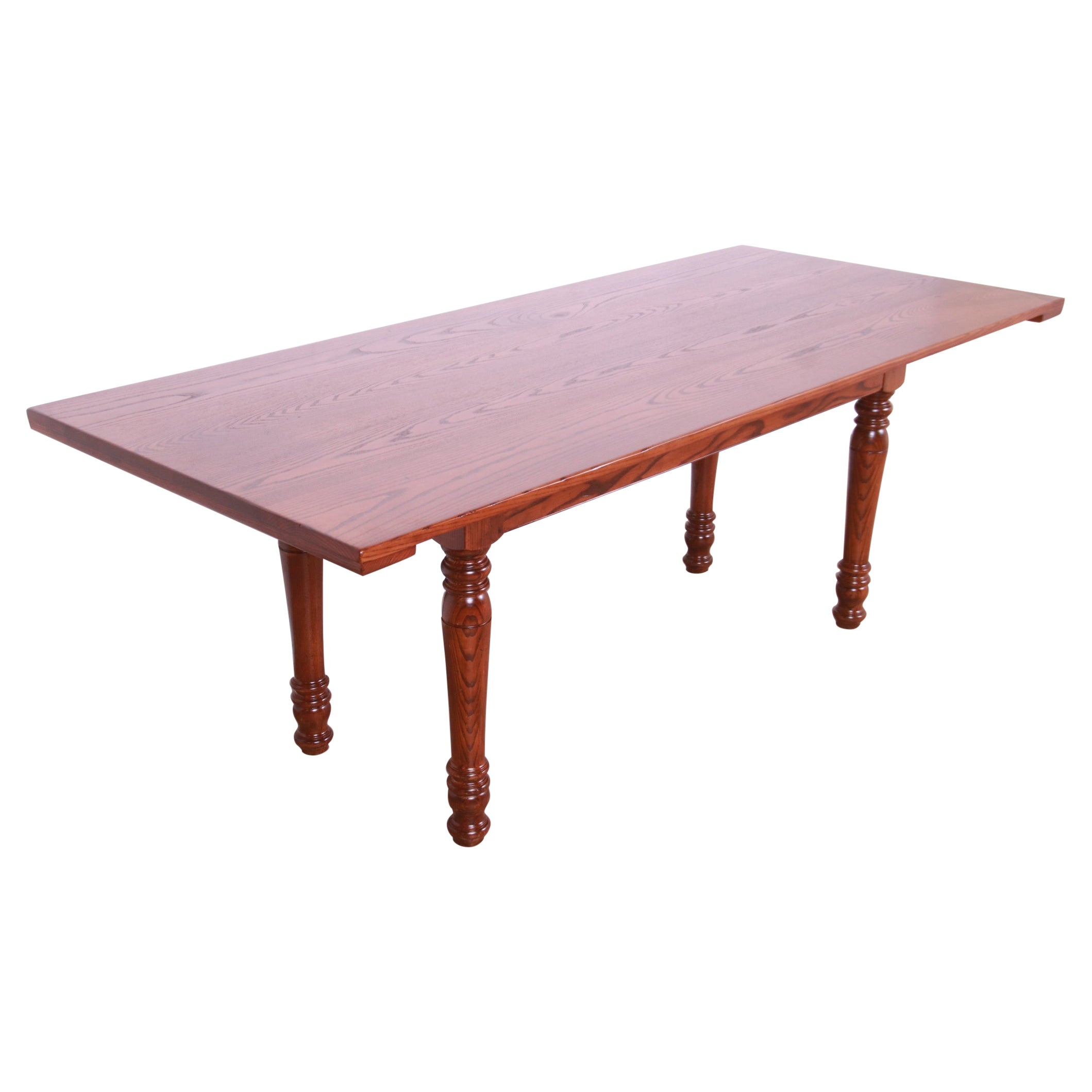 Kindel Furniture French Country Oak Farmhouse Harvest Dining Table, Refinished