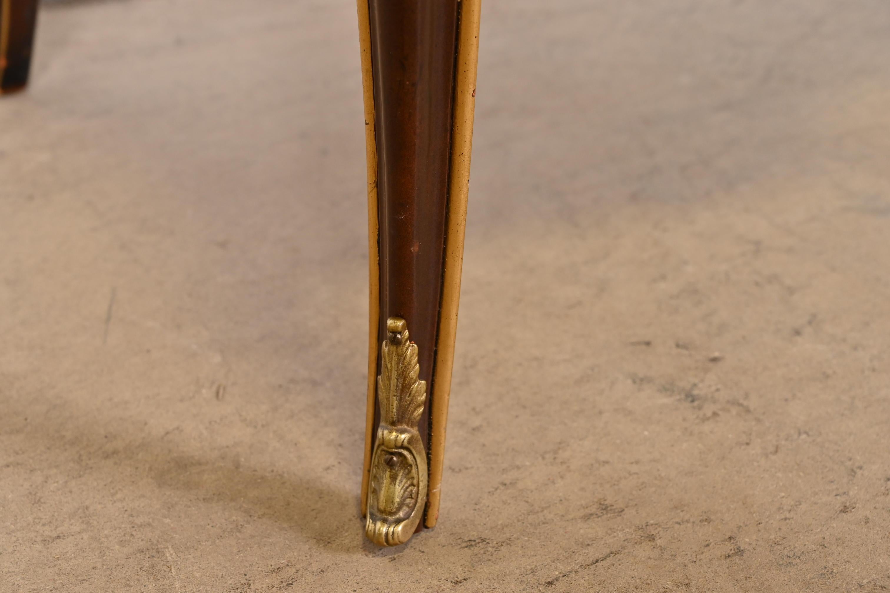 Kindel Furniture French Louis XV Mahogany and Gold Gilt Bureau Plat Desk 6