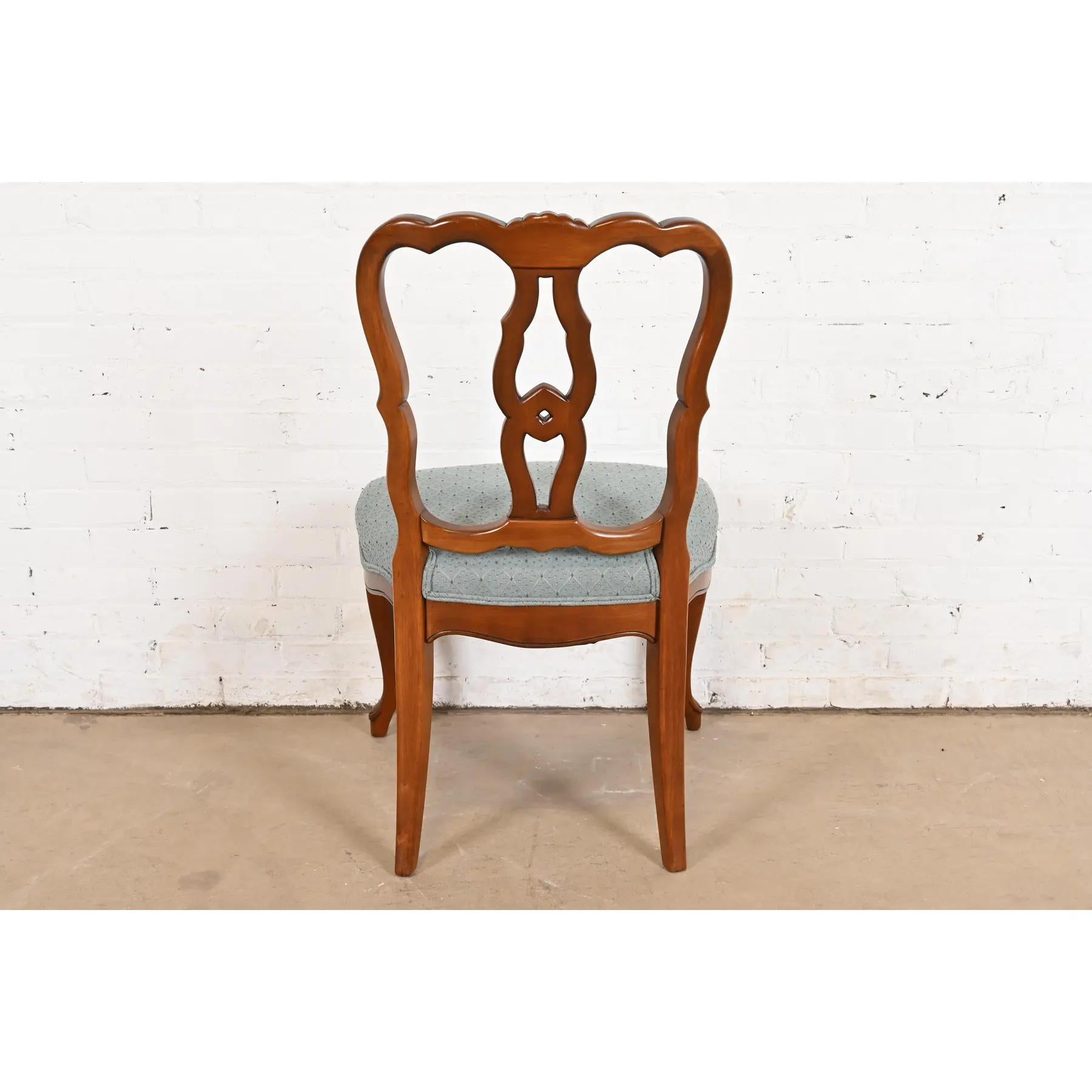 Kindel Furniture French Provincial Louis XV Carved Cherry Dining Chairs, Eight 4