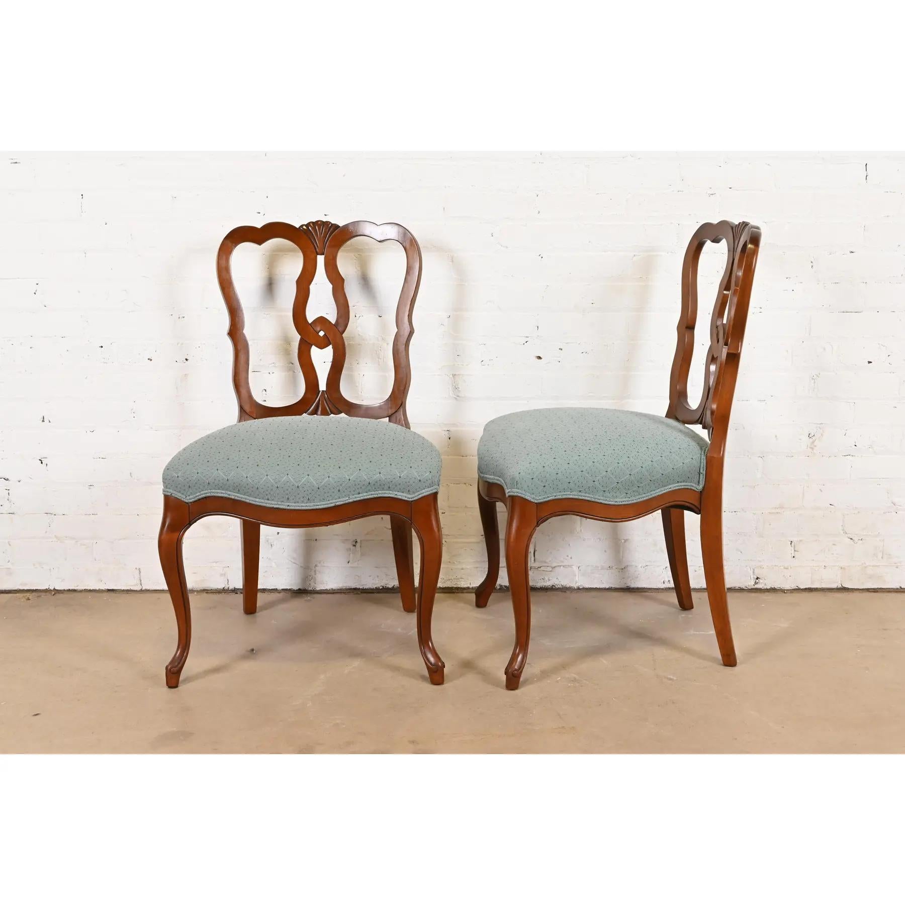 Kindel Furniture French Provincial Louis XV Carved Cherry Dining Chairs, Eight 5