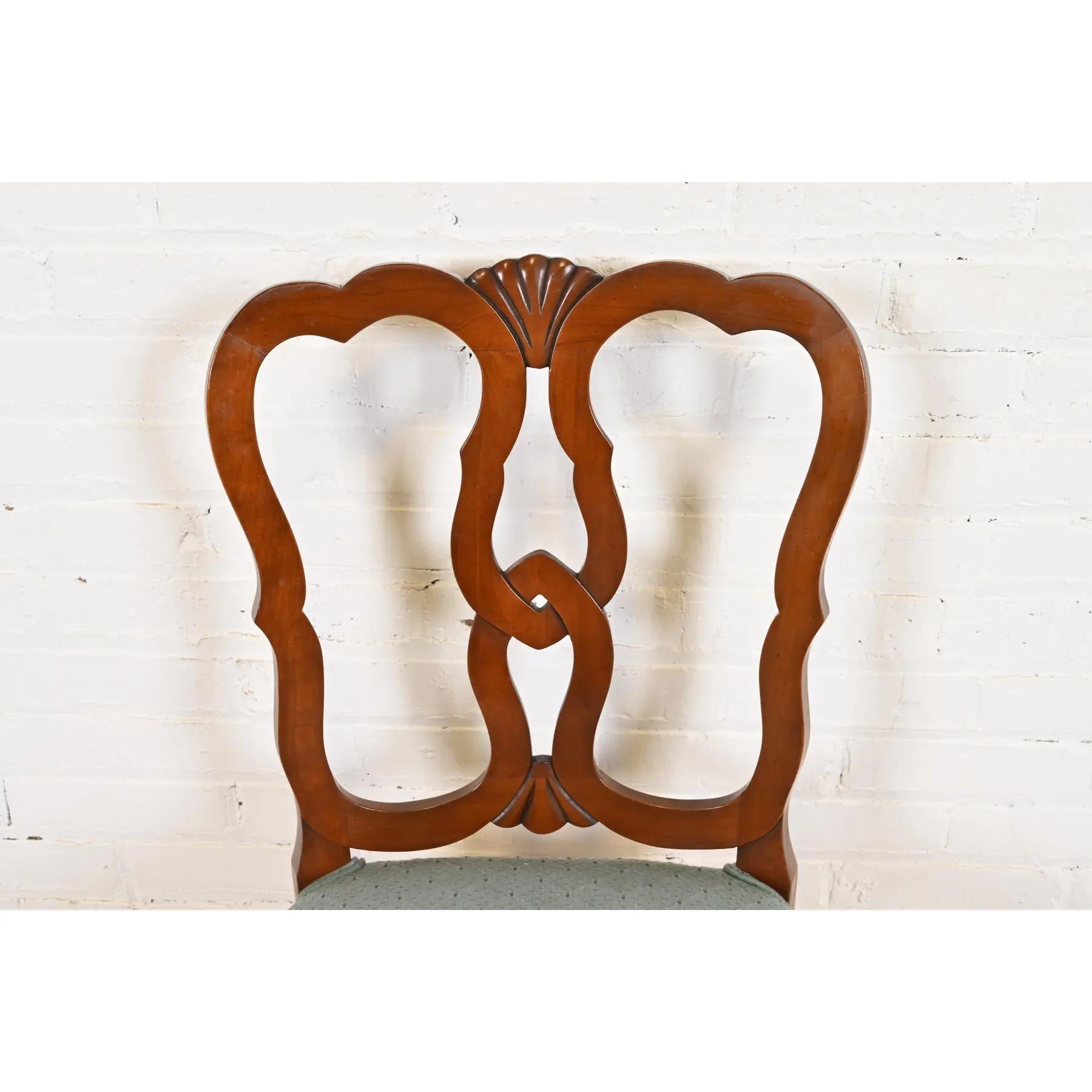 Kindel Furniture French Provincial Louis XV Carved Cherry Dining Chairs, Eight 1
