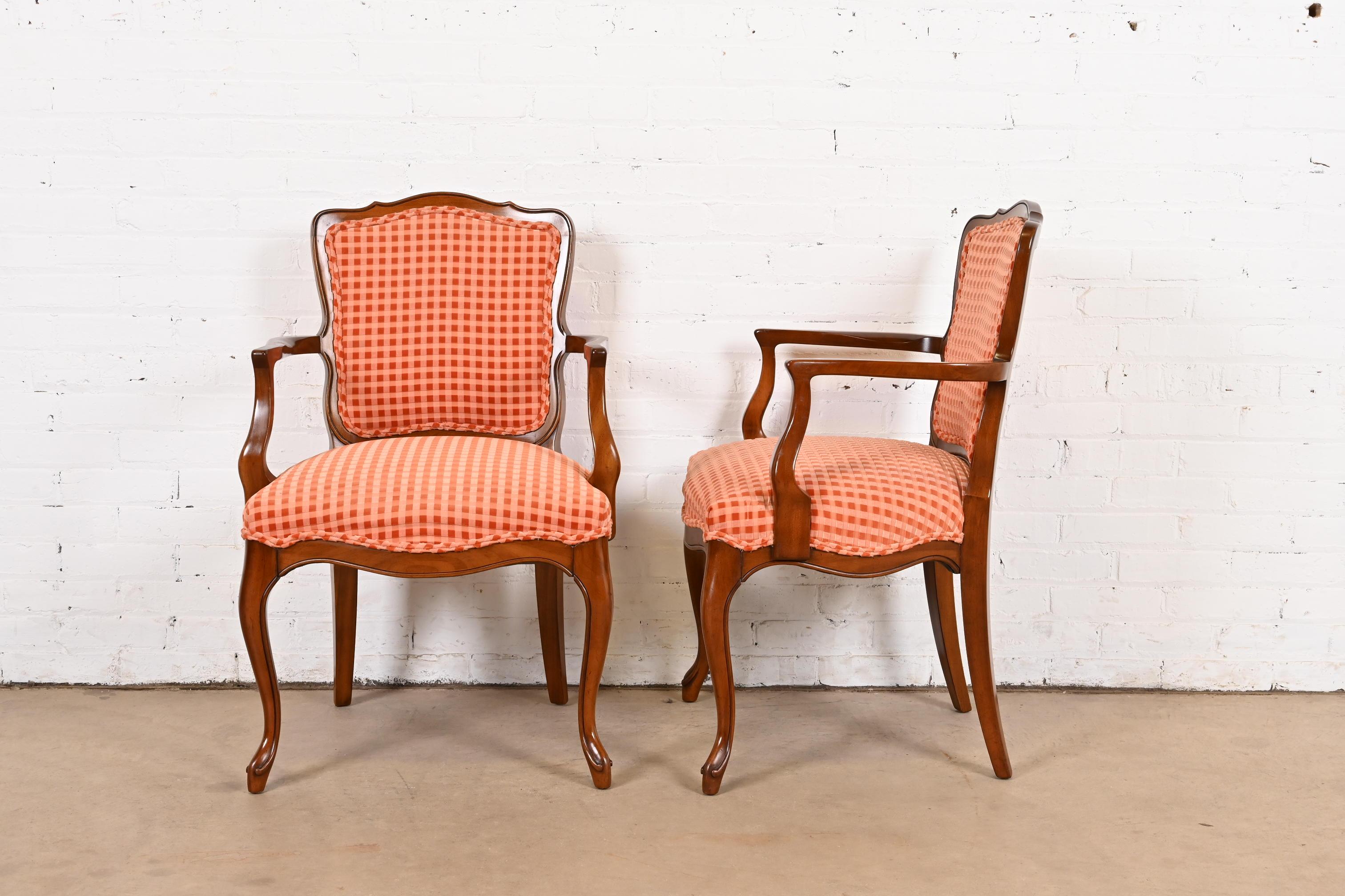 Kindel Furniture French Provincial Louis XV Carved Cherry Wood Dining Chairs 4